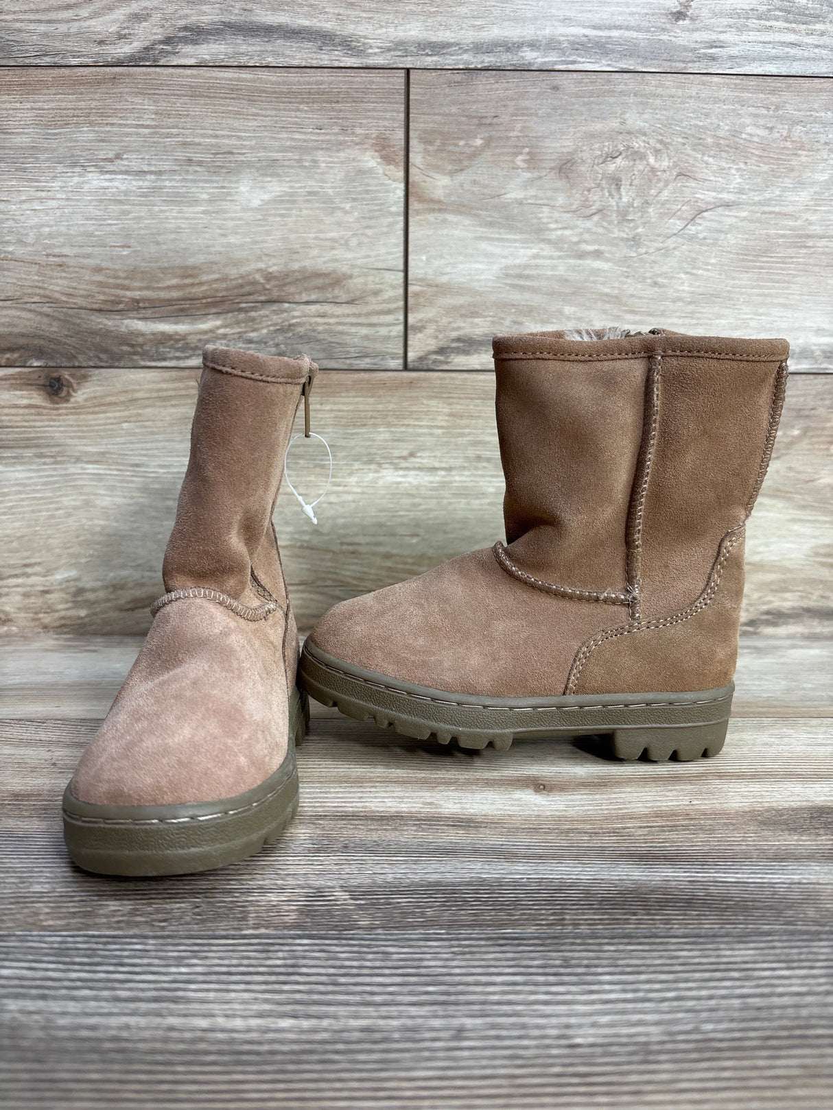 Cherokee Suede Faux Fur Lined Boots, Tan sz 10c