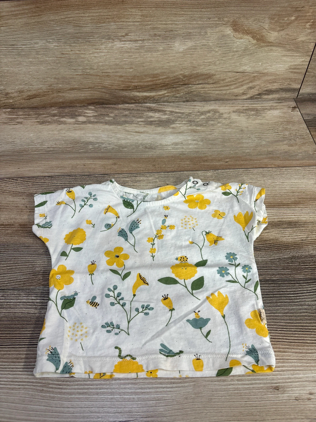 Red Caribou Spring Blossom Short Sleeve Shirt White sz 9-12m