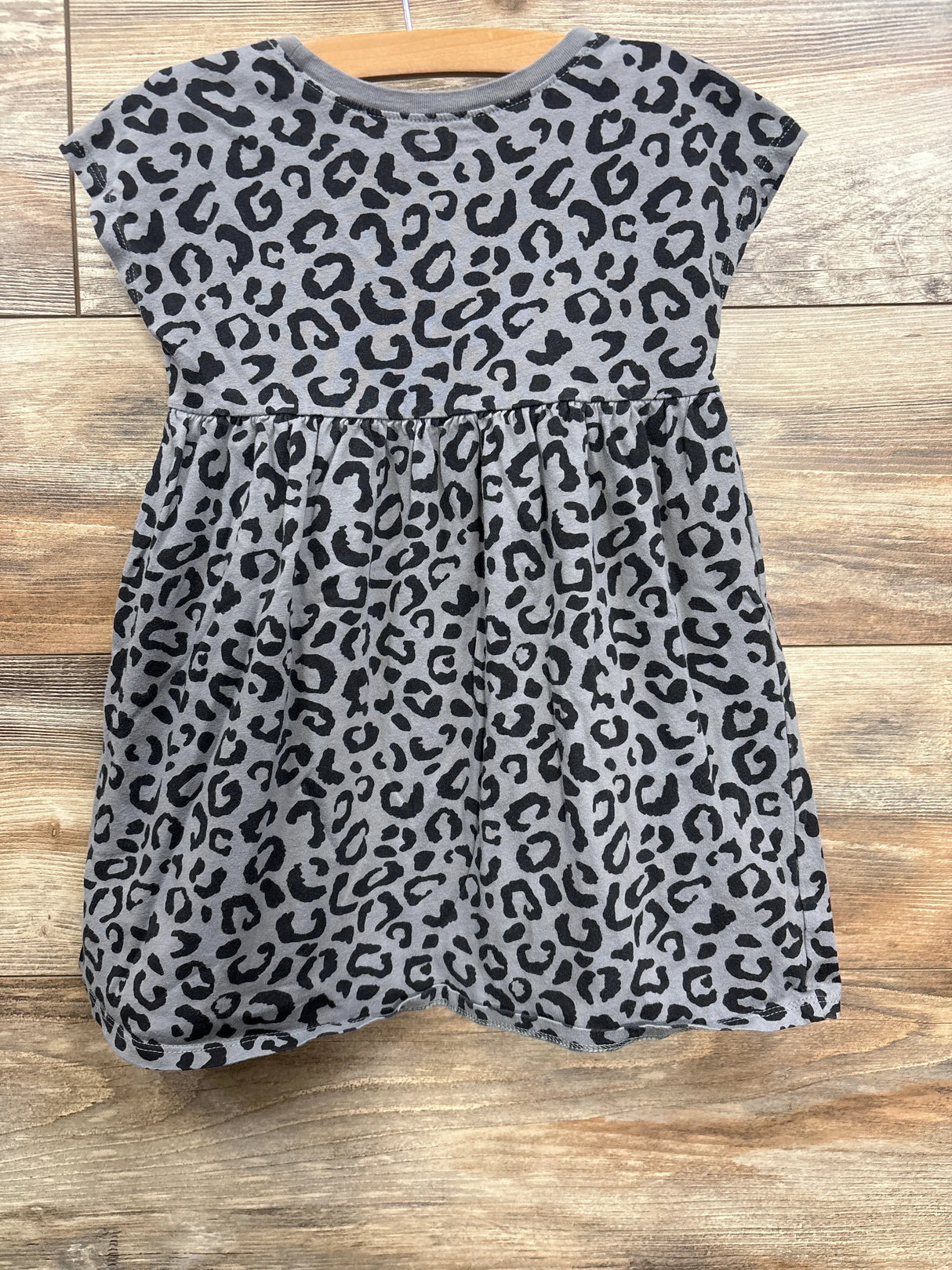 Old Navy Leopard Print Short Sleeve Dress Grey sz 4T