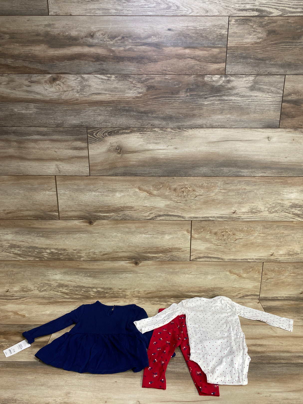 NEW Just One You 3pc Polka Dot Bodysuit & Bottoms Set White sz 18m