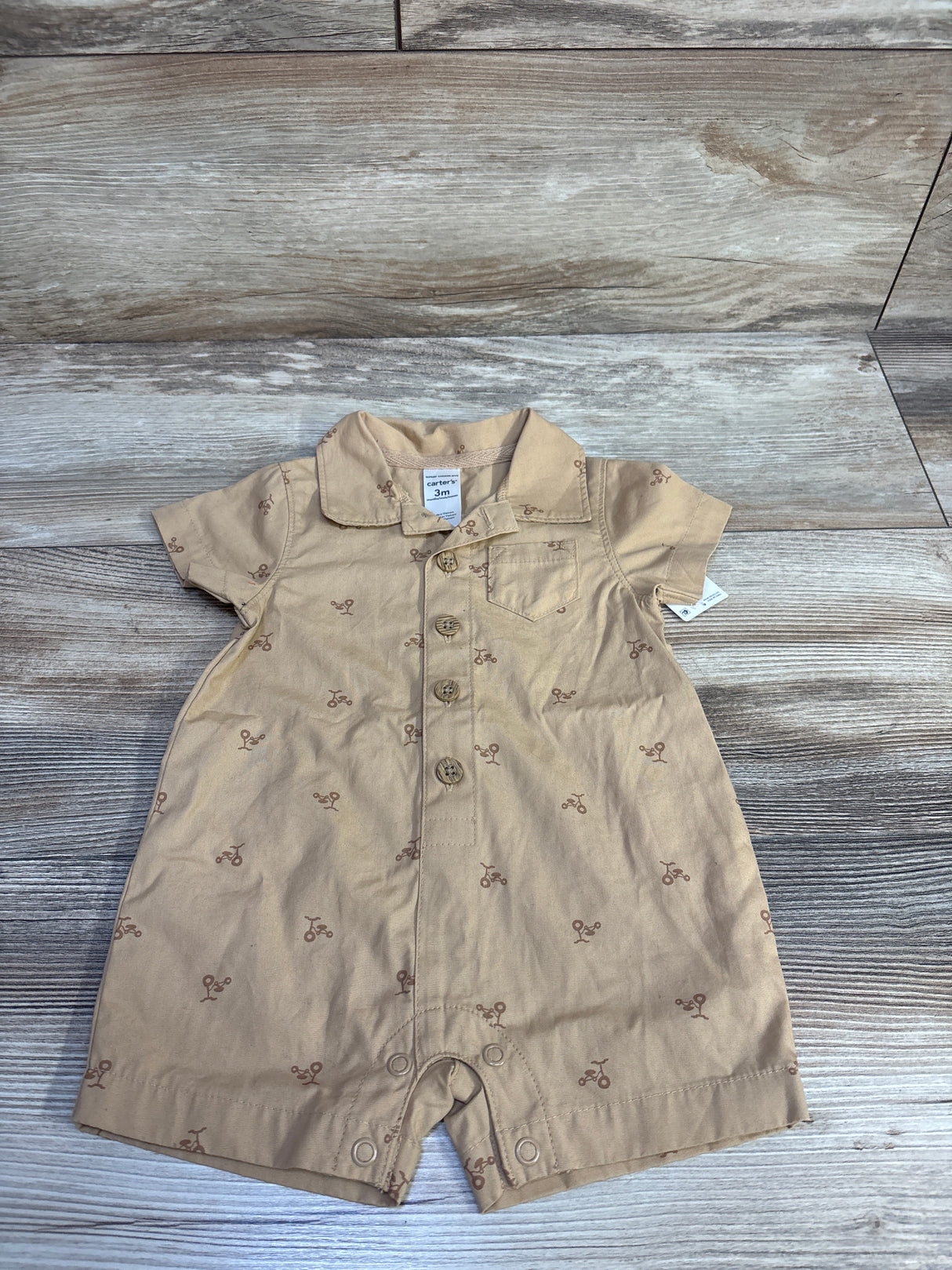 NEW Carter's Polo Romper Tan sz 3m