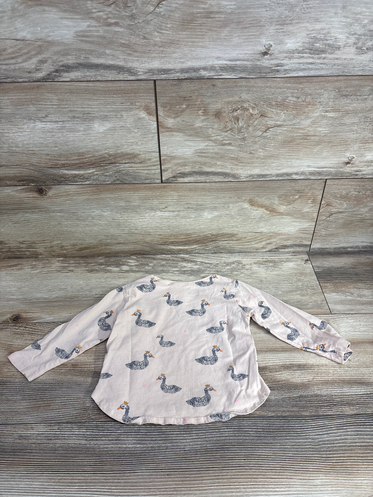 Zara Swan Print Shirt Pink sz 9-12m