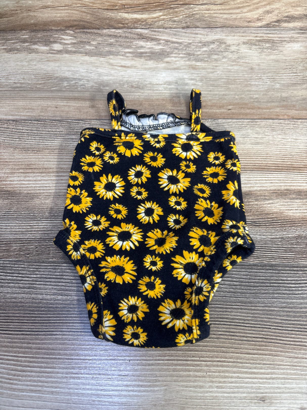 Shein Sunflower Tank Bodysuit Black sz 1-3m