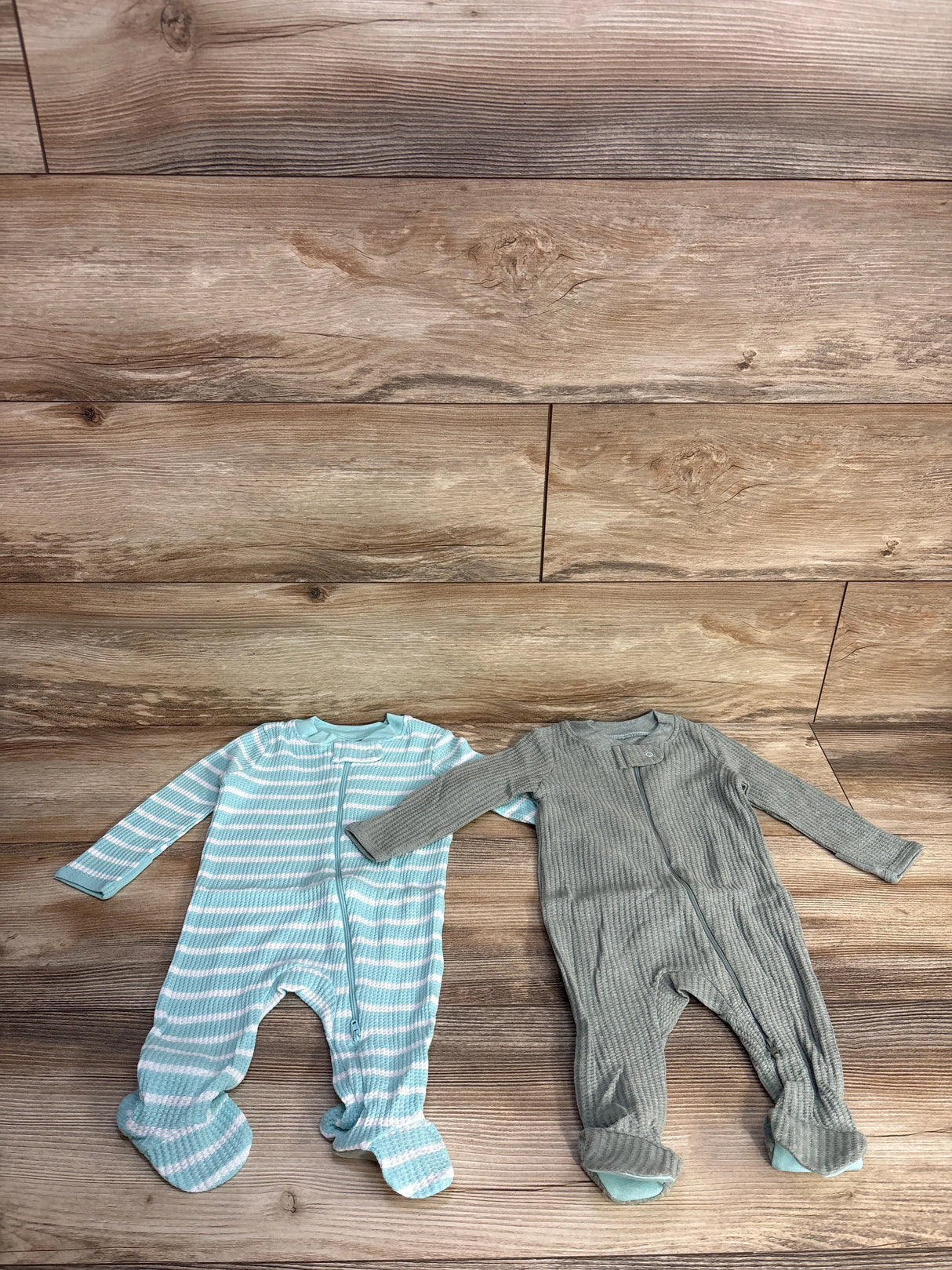 NEW Cloud Island 2pk Waffle Knit Sleeper Set Teal sz 0-3m