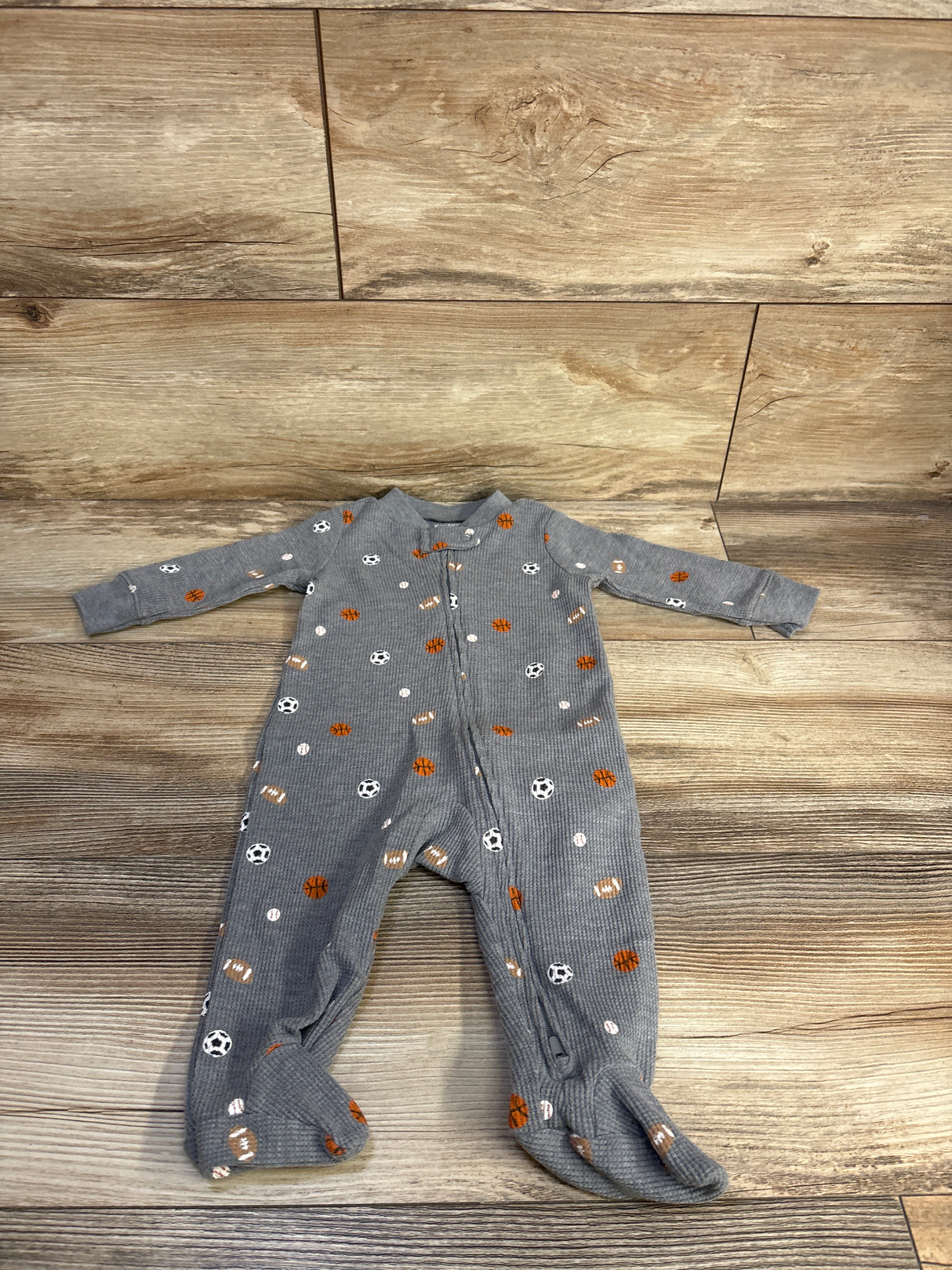 Carter's Sports Waffle Knit Sleeper Grey sz 6m