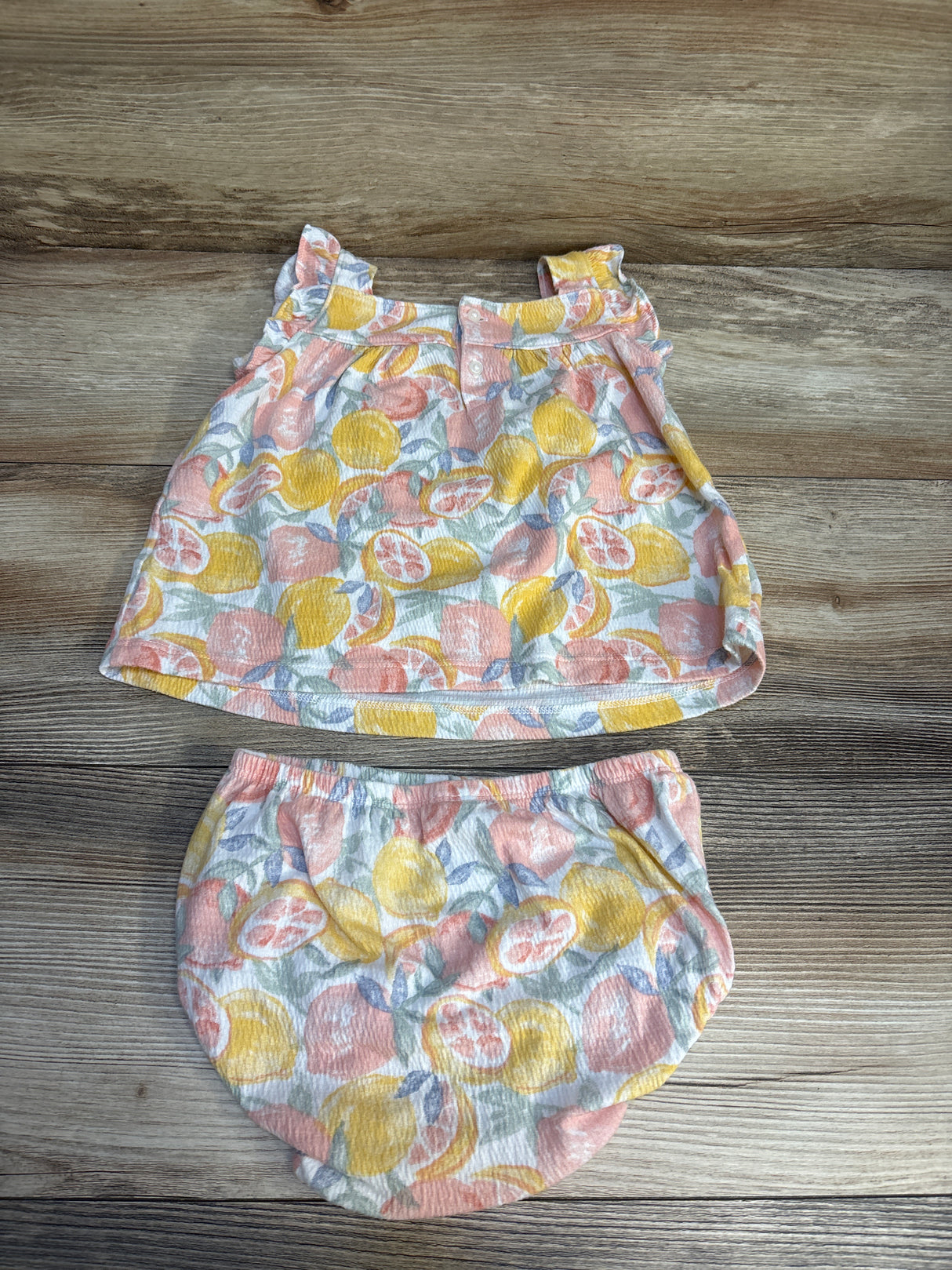 Child Of Mine 2pc Fruit Print Dress & Bloomers Set Pink sz 24m