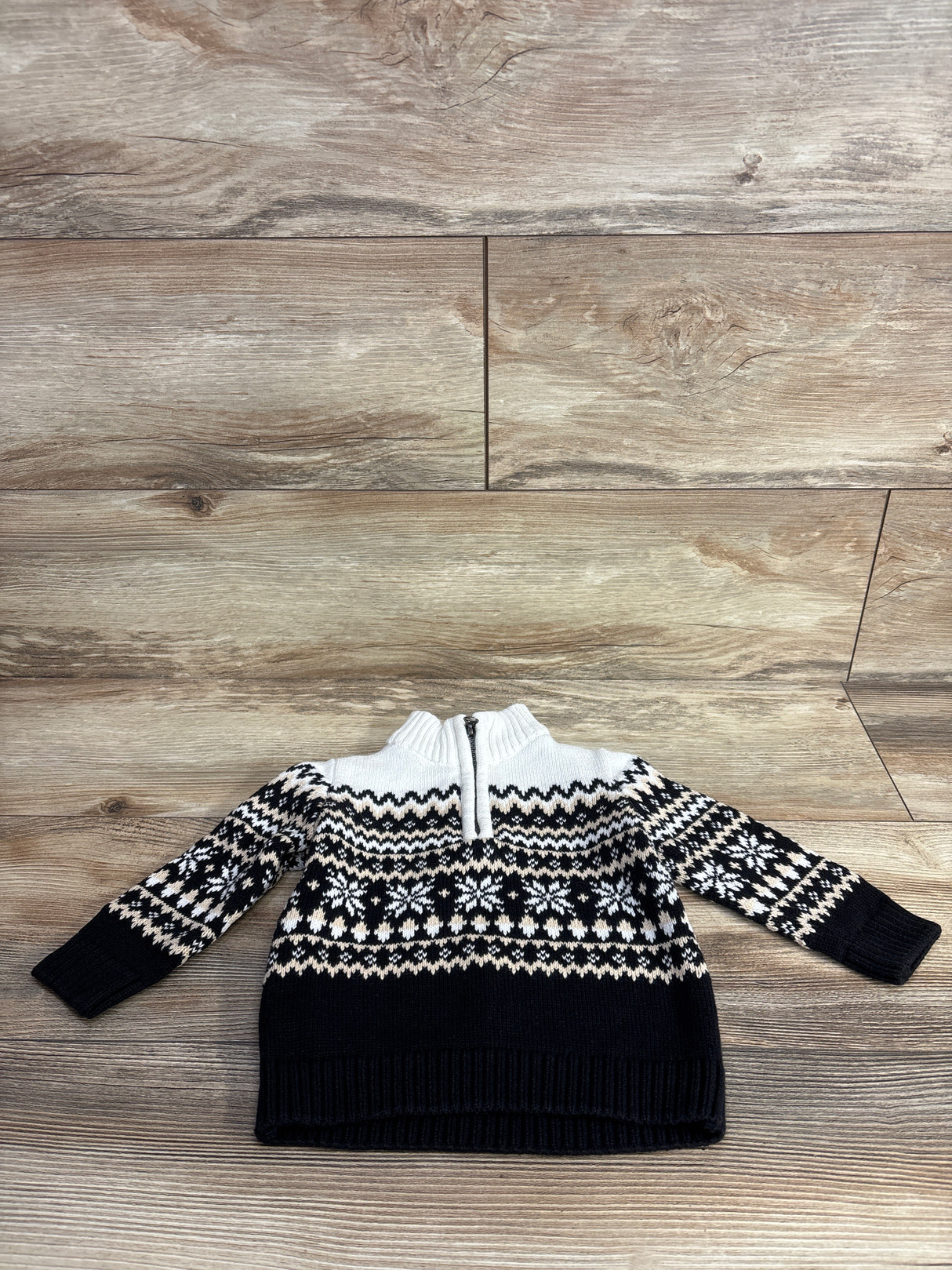 Children's Place Fair Isle 1/4 Zip Sweater Ivory sz 9-12m