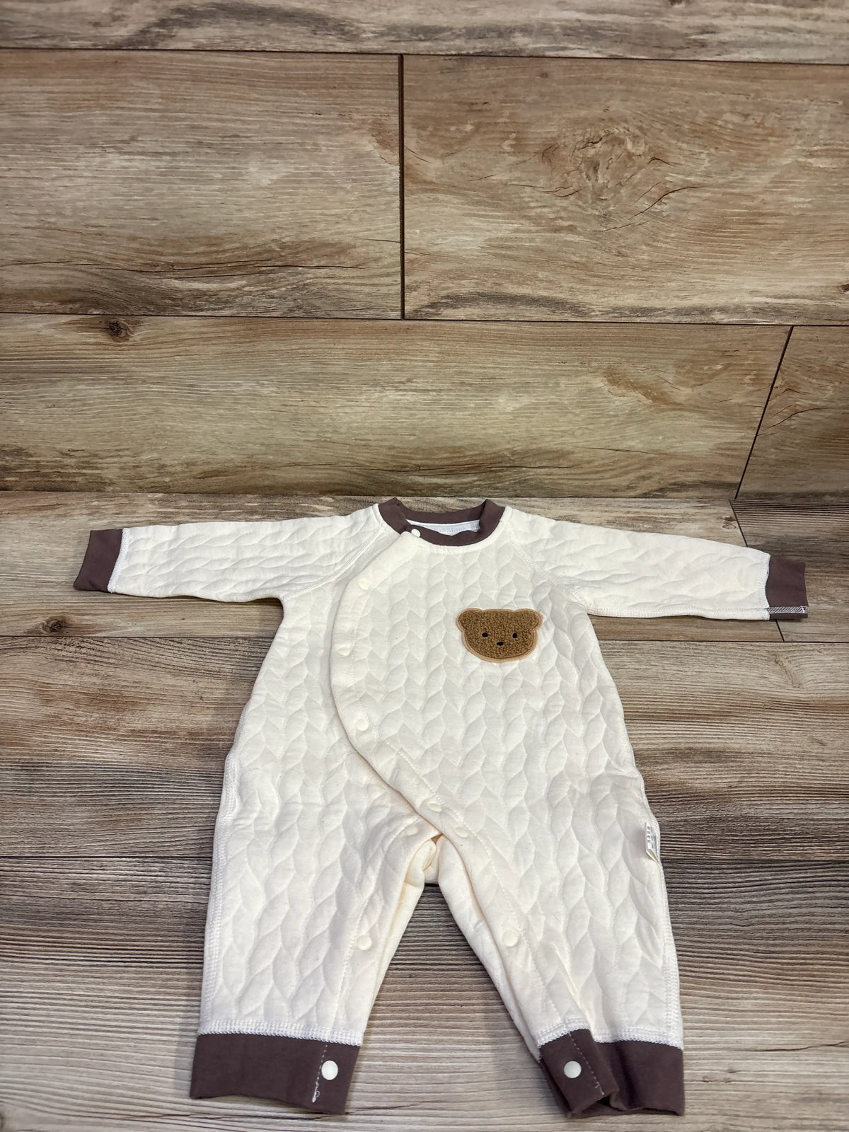 TootyTots Quilted Snap Jumpsuit Cream sz 3-6m