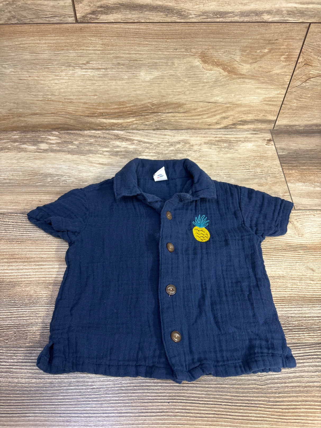 Old Navy Gauze Button Up Shirt Navy sz 6-12m