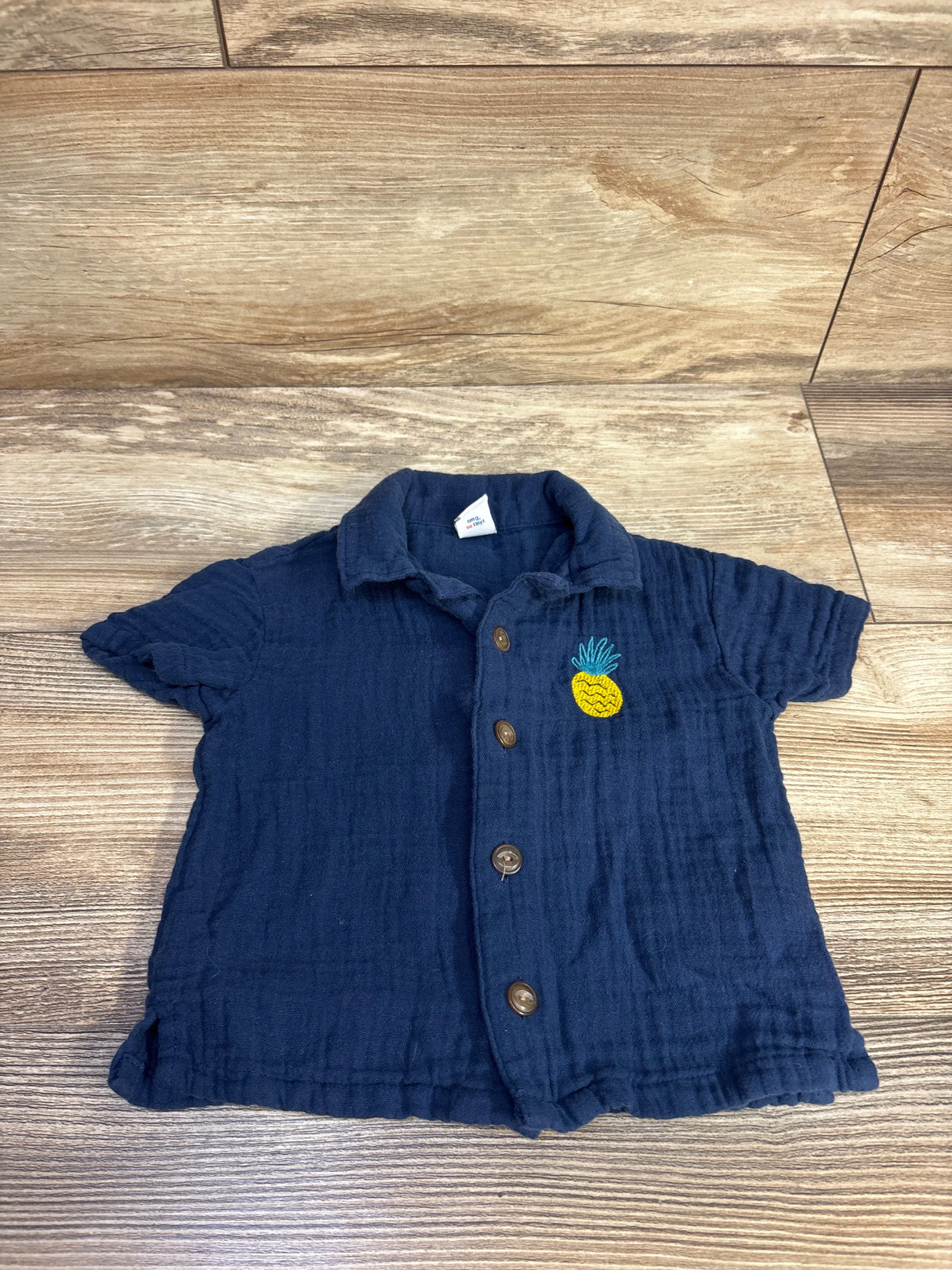 Old Navy Gauze Button Up Shirt Navy sz 6-12m