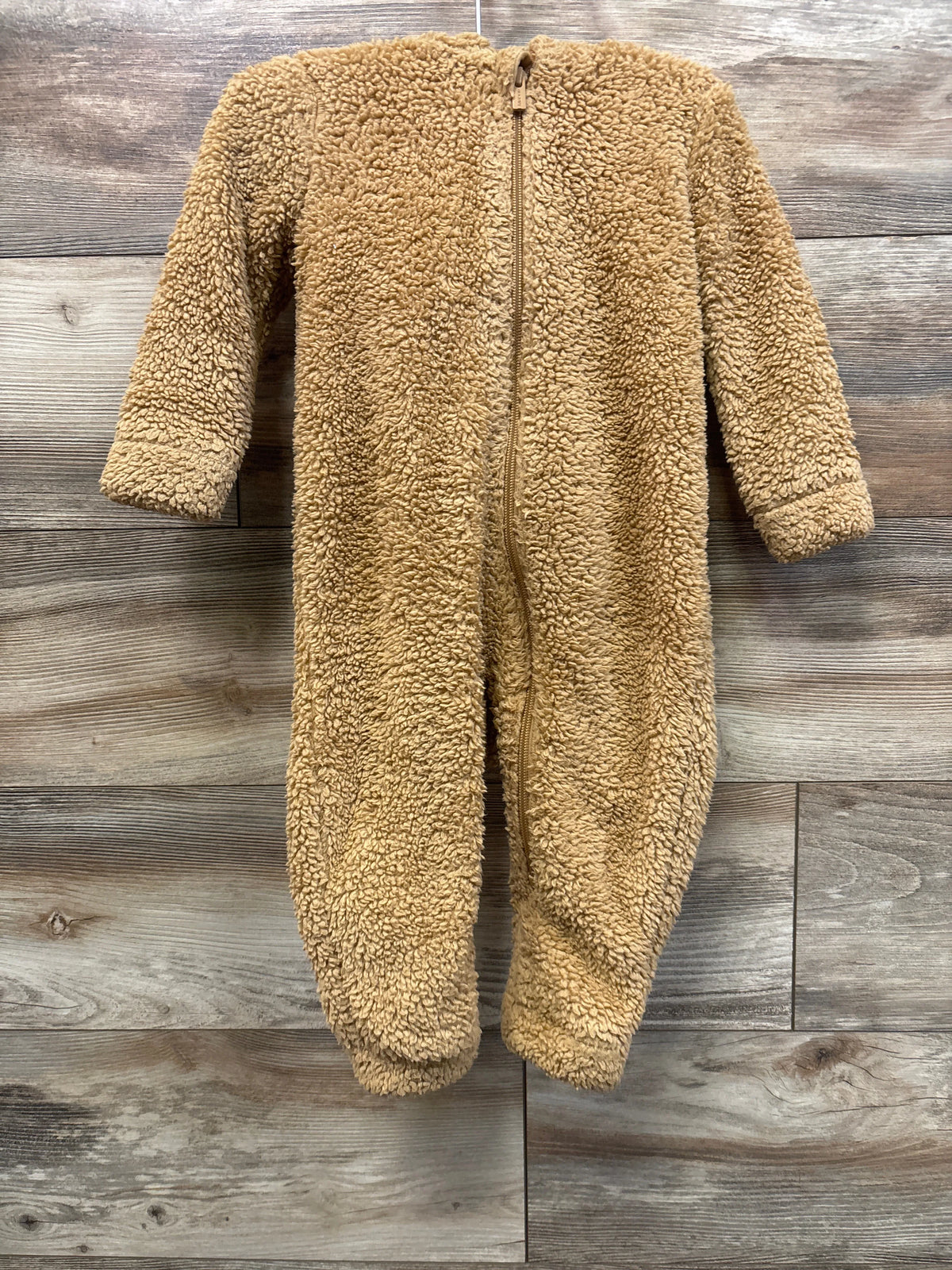 Old Navy Hooded Critter Sherpa Coverall Brown sz 18-24m