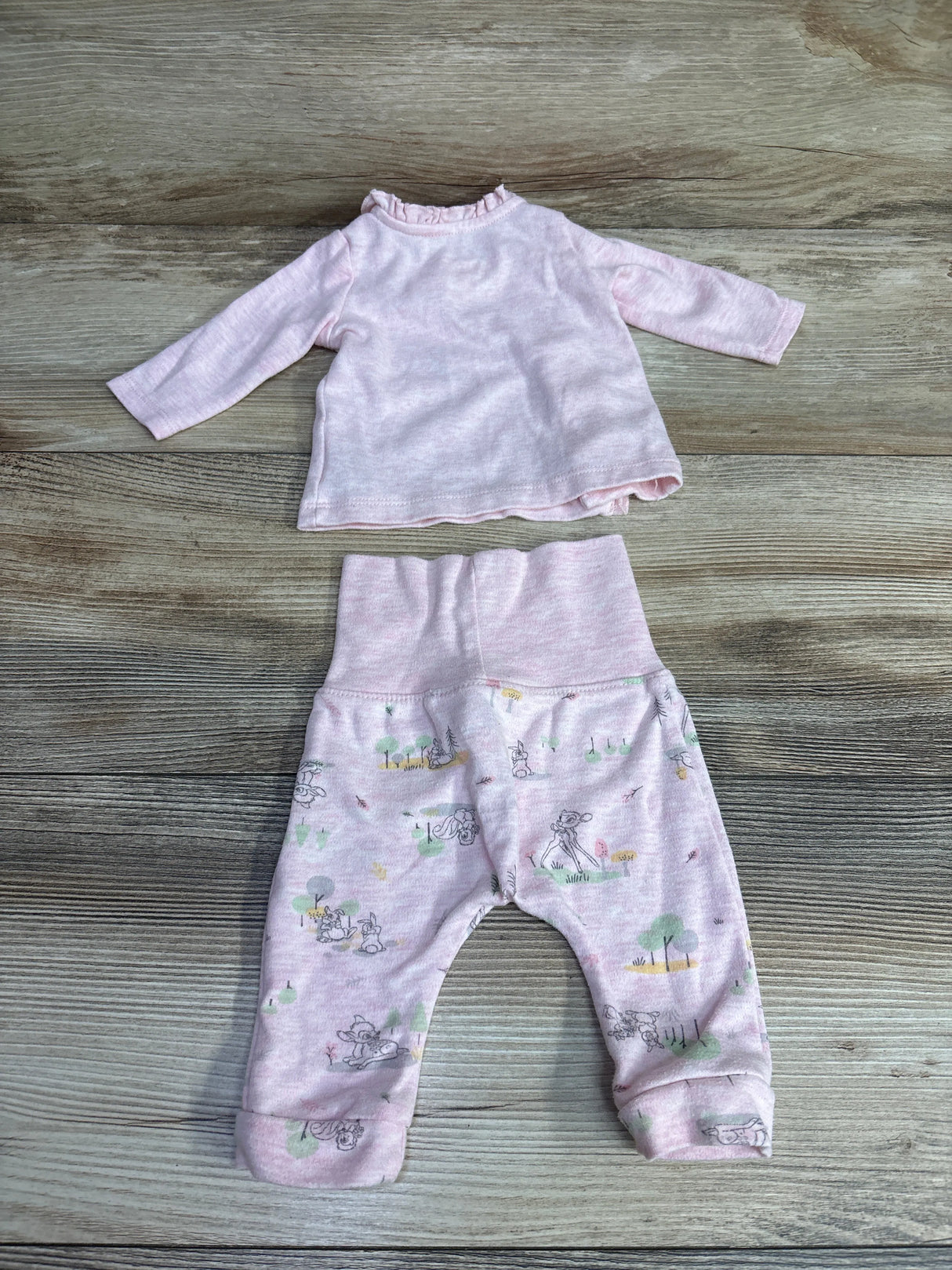 Disney Baby 2pc Bambi Kimono Shirt & Bottoms Pink sz Newborn