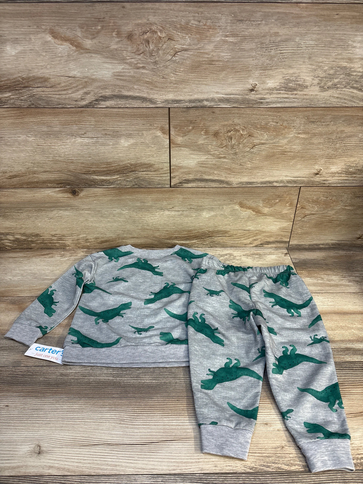 NEW Just One You Dinosaur Print 2pc Sweatshirt & Joggers Set Grey sz 2T