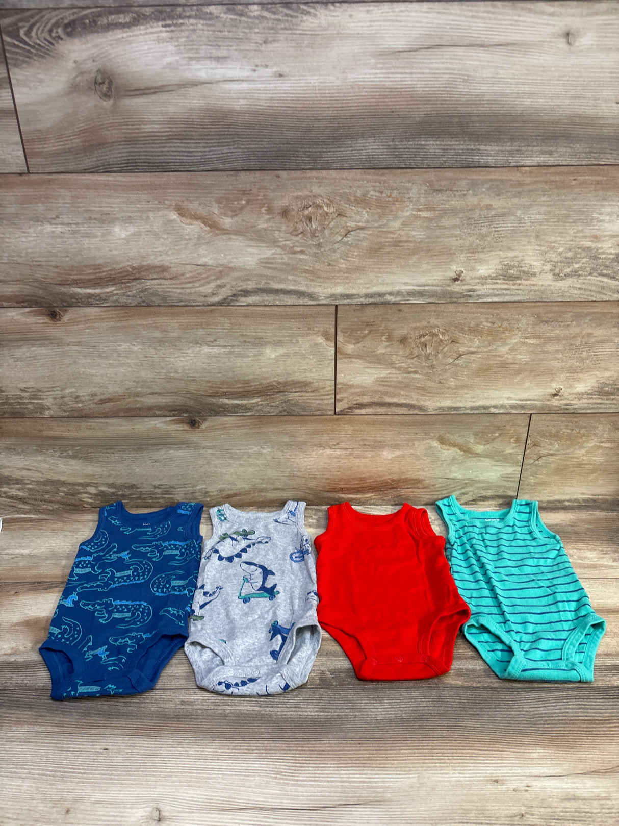 Carter's 4pk Tank Bodysuit Set Blue sz 6m