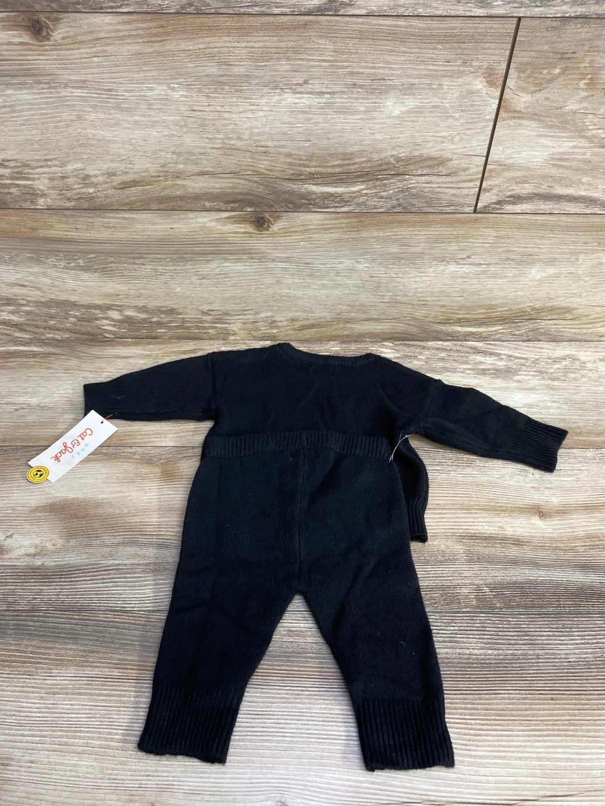NEW Cat & Jack 2pc Heart Sweater Knit Shirt & Pants Set Black sz 0-3m