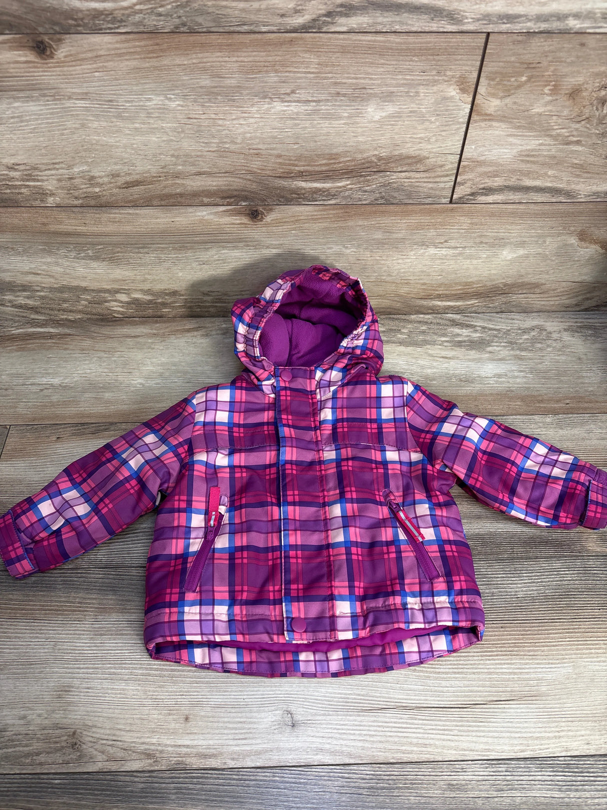 Cat & Jack Plaid Jacket Purple sz 12m