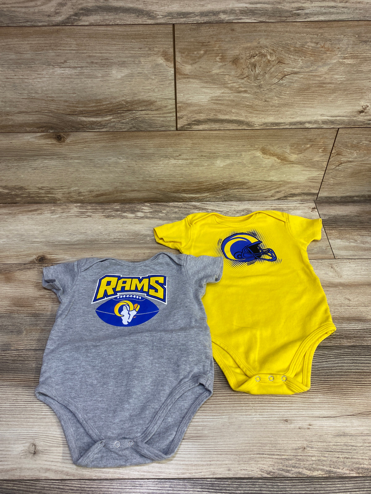 NFL 2pk Los Angeles Rams Bodysuits Yellow sz 24m