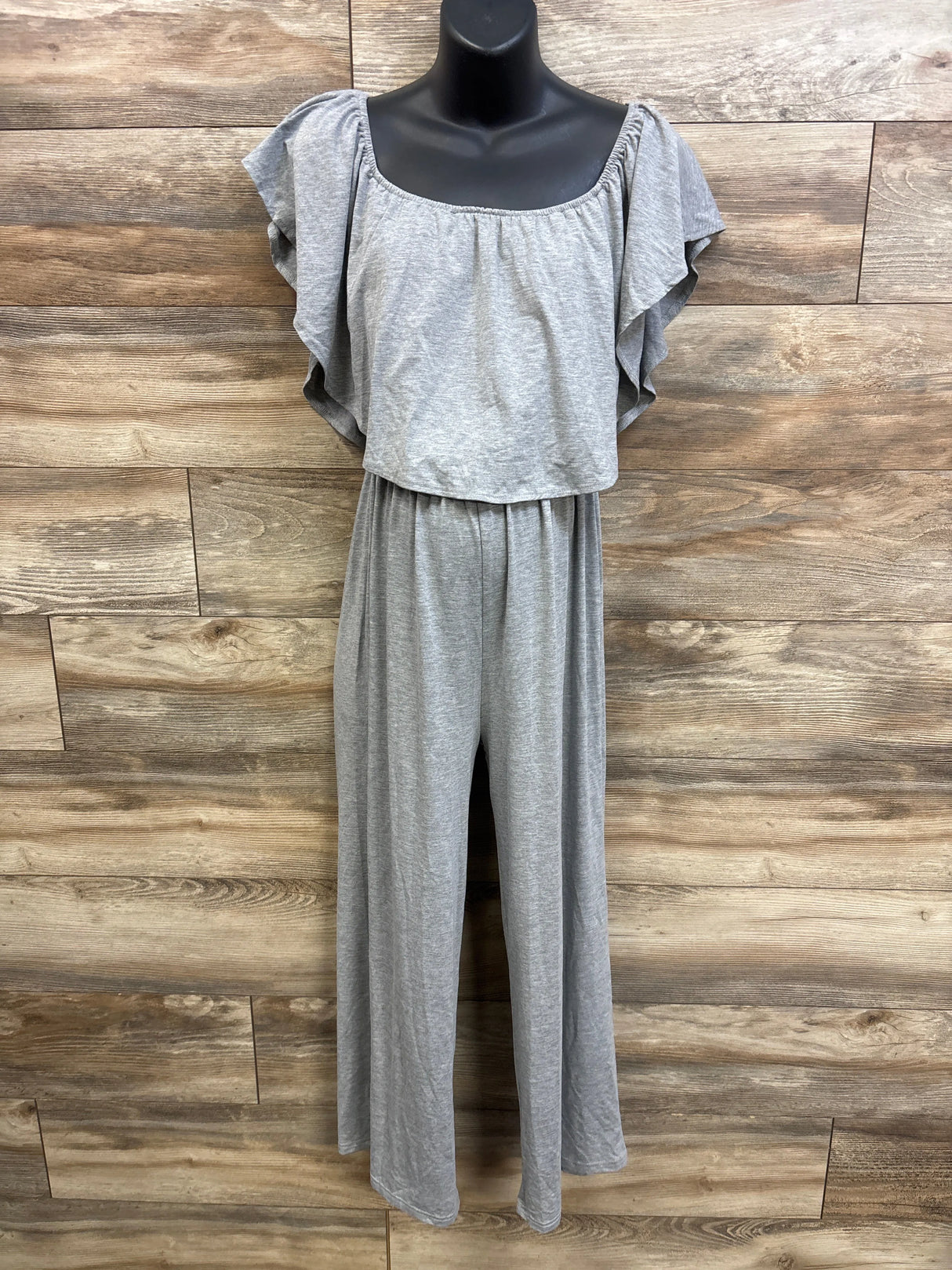 NEW Cupshe Maternity Short Sleeve Off-the-Shoulder Jumpsuit Grey sz Large