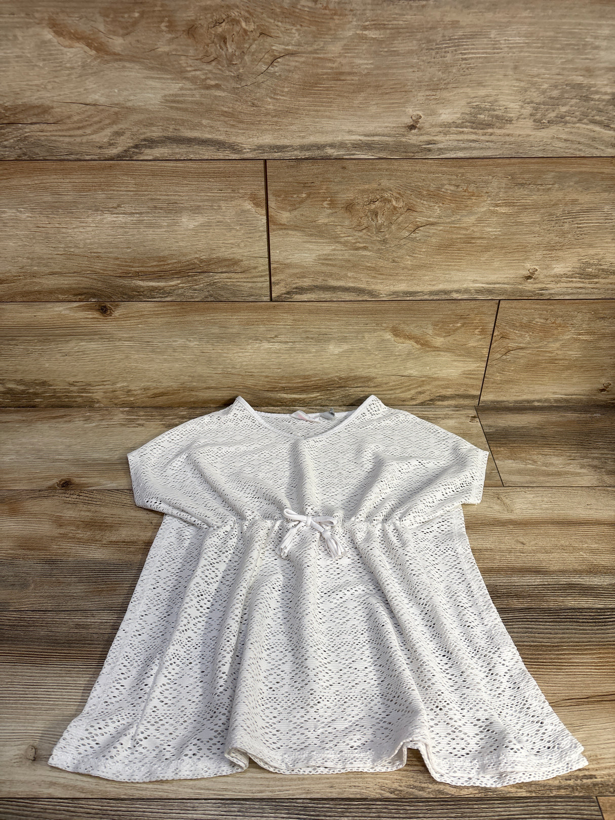 Children's Place Short Sleeve lace Swim Cover-Up White sz 5/6T