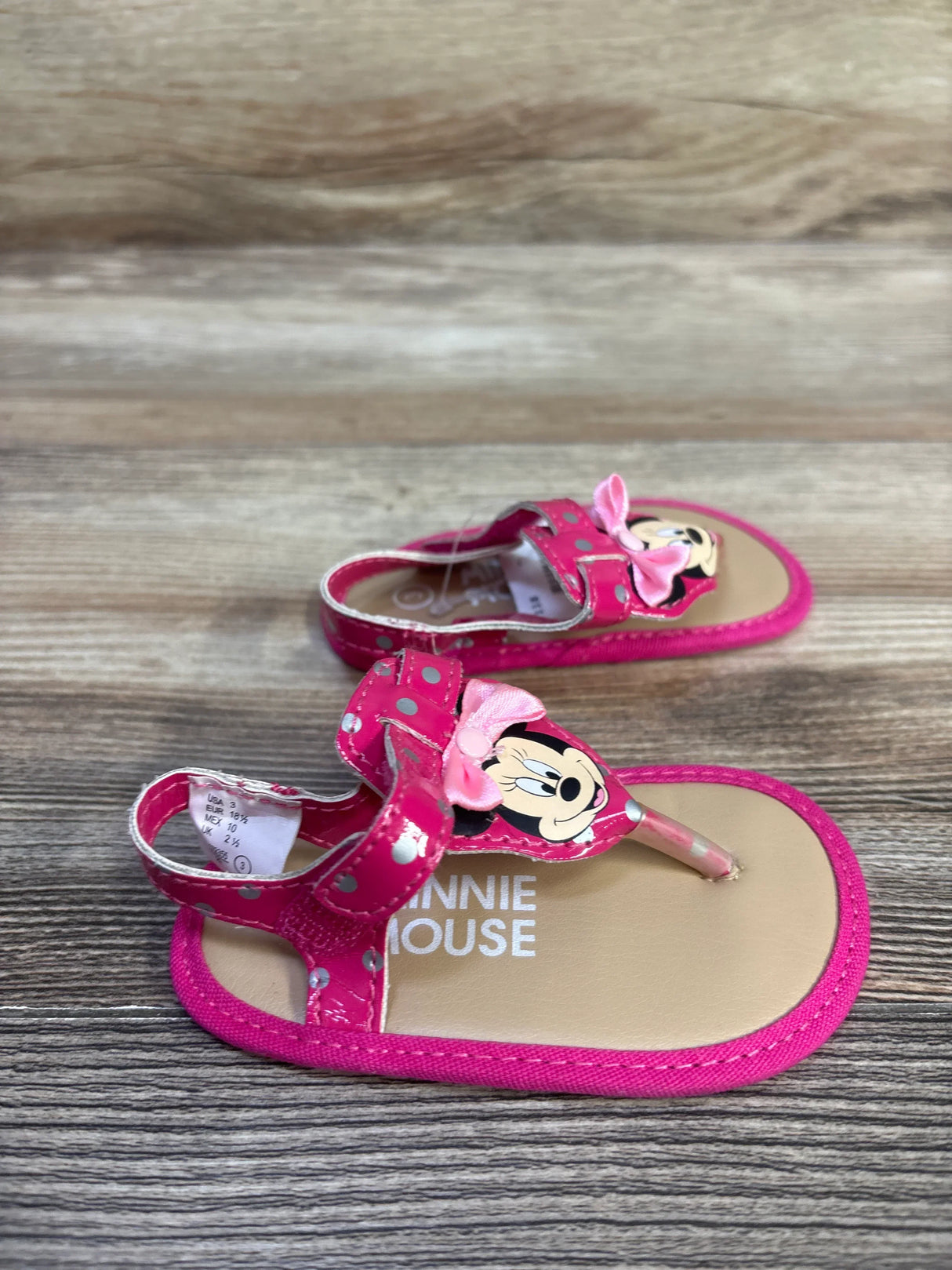 Disney Dotted Bow Minnie Mouse Sandals Pink sz 3c