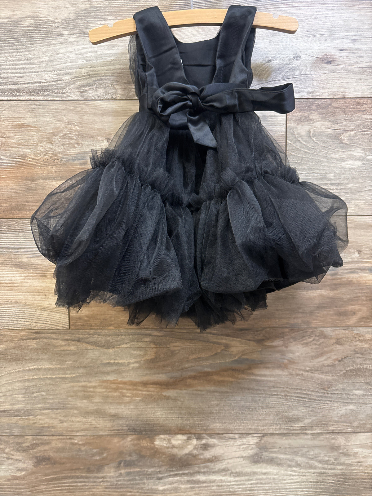 Sleeveless Layered Tulle Bow Dress Black sz 2T