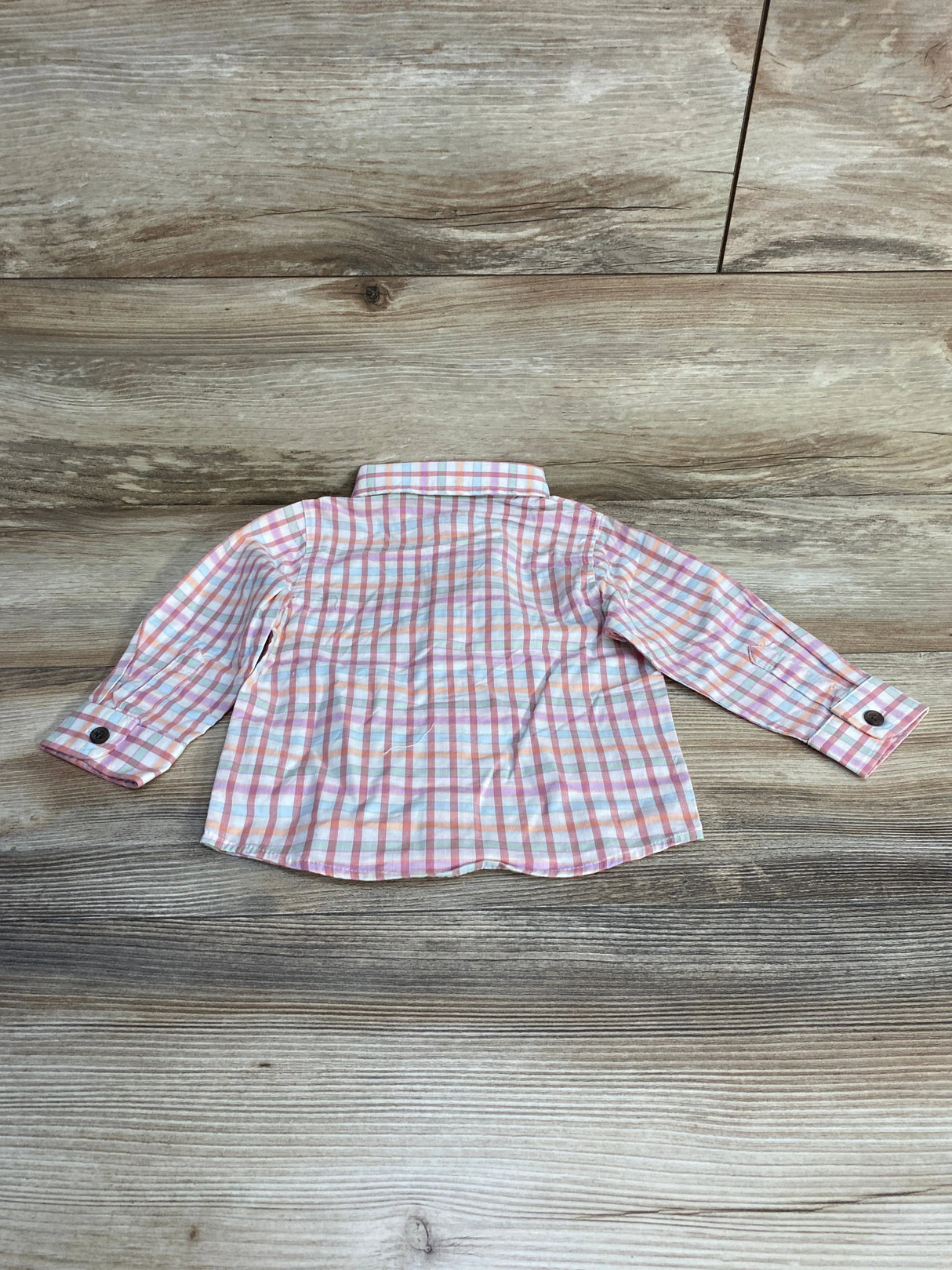 NEW Cat & Jack Plaid Button-Up Shirt Pink sz 12m - Me n Mommy To Be