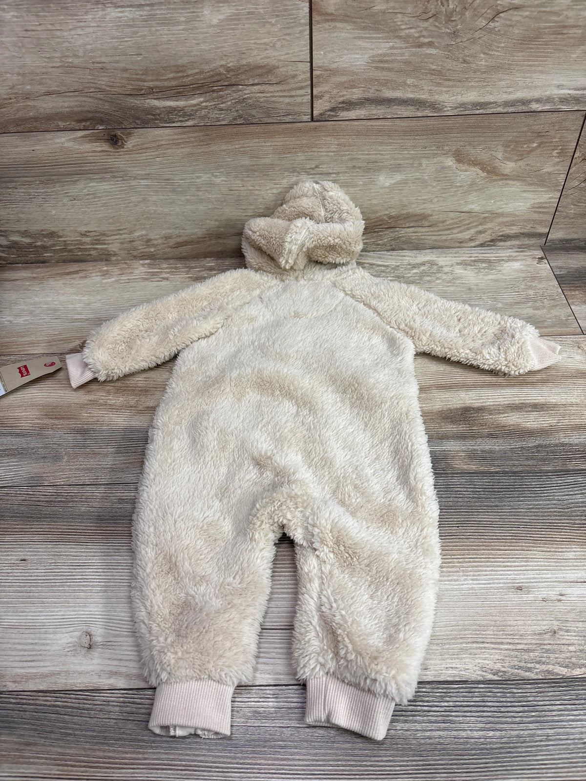 NEW Levi's Plush Hooded Coverall Beige sz 6m