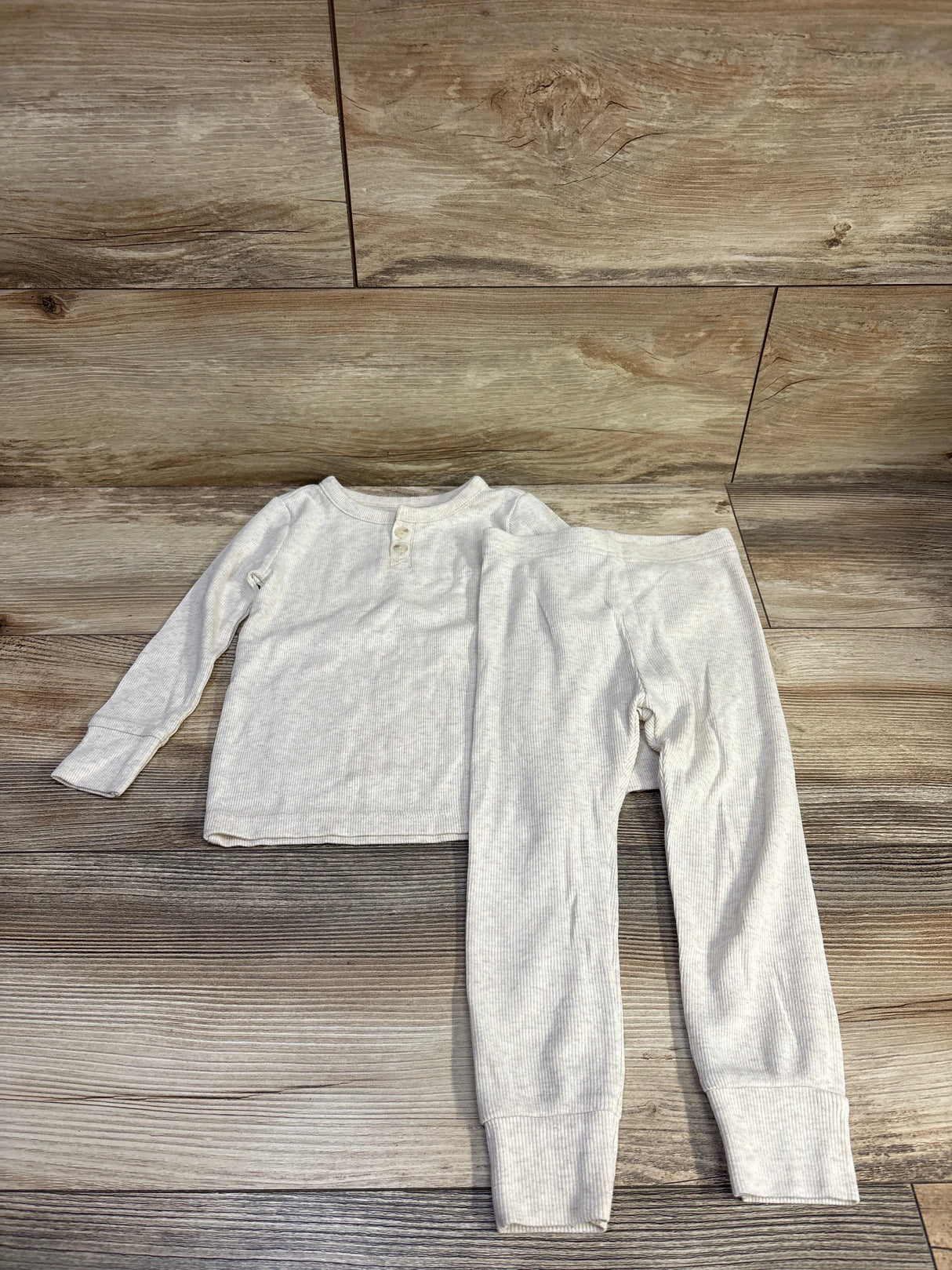 Old Navy 2pc Ribbed Pajama Set Ivory sz 2T