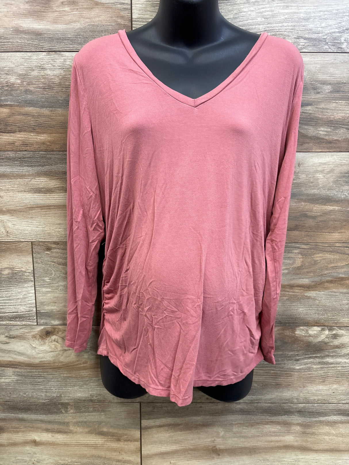 Motherhood Maternity Long Sleeve V-Neck Shirt Pink sz XL