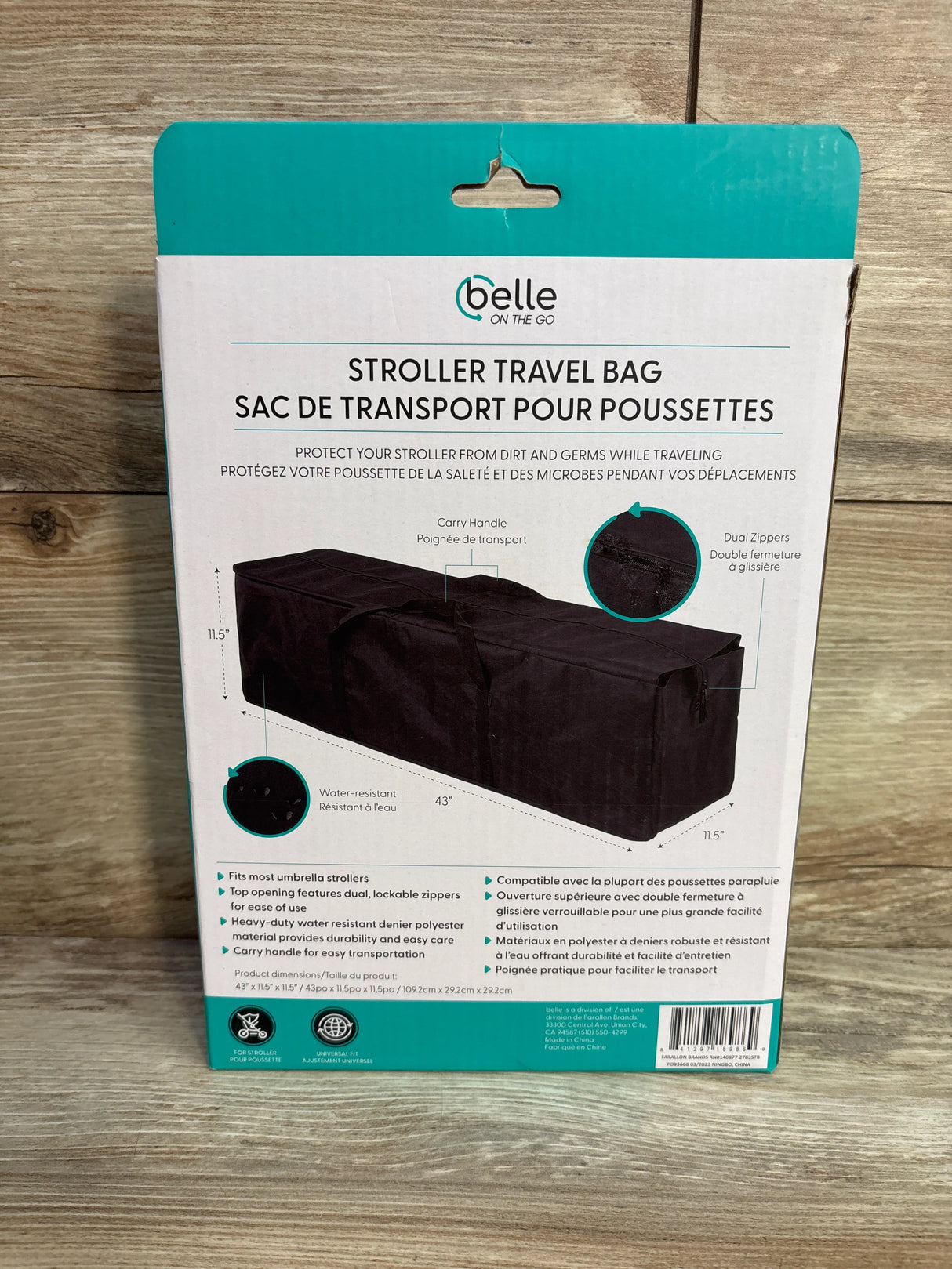 NEW Belle On The Go Stroller Travel Bag, Black - Me n Mommy To Be