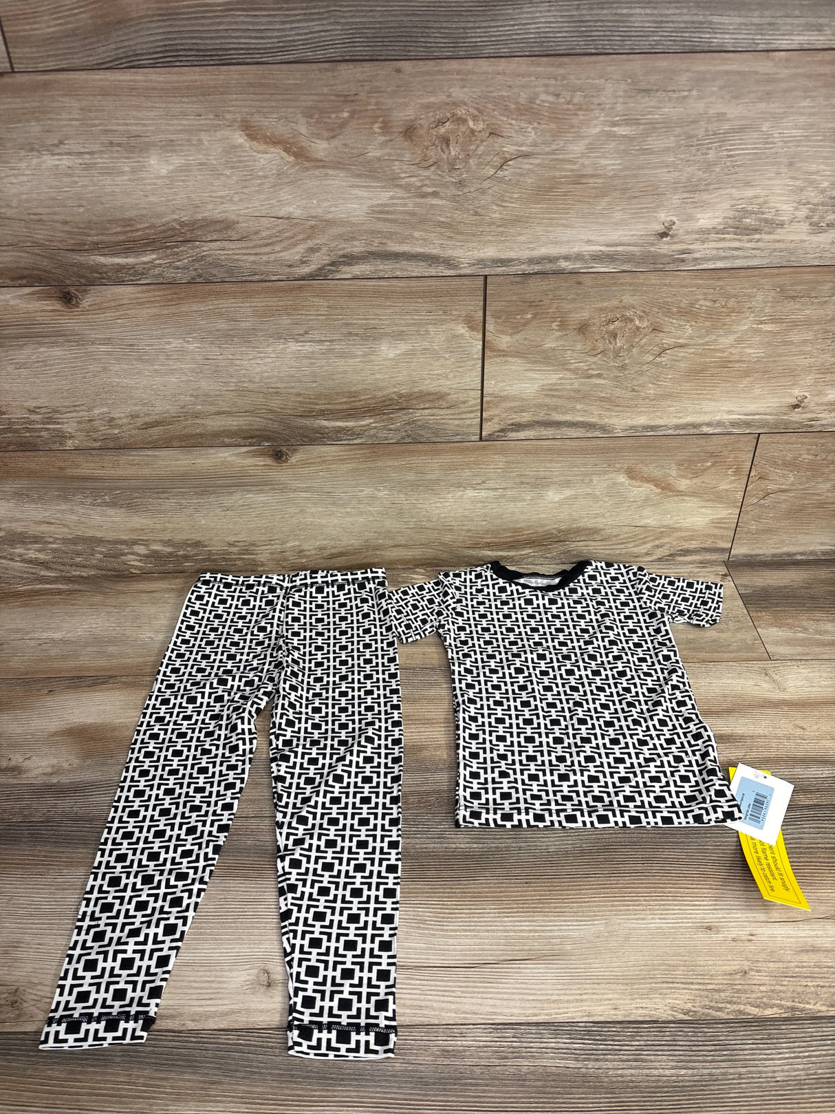 NEW Kickee Kids Bamboo Short Sleeve 2pc Pajama Set - Midnight Box Lattice sz 5T