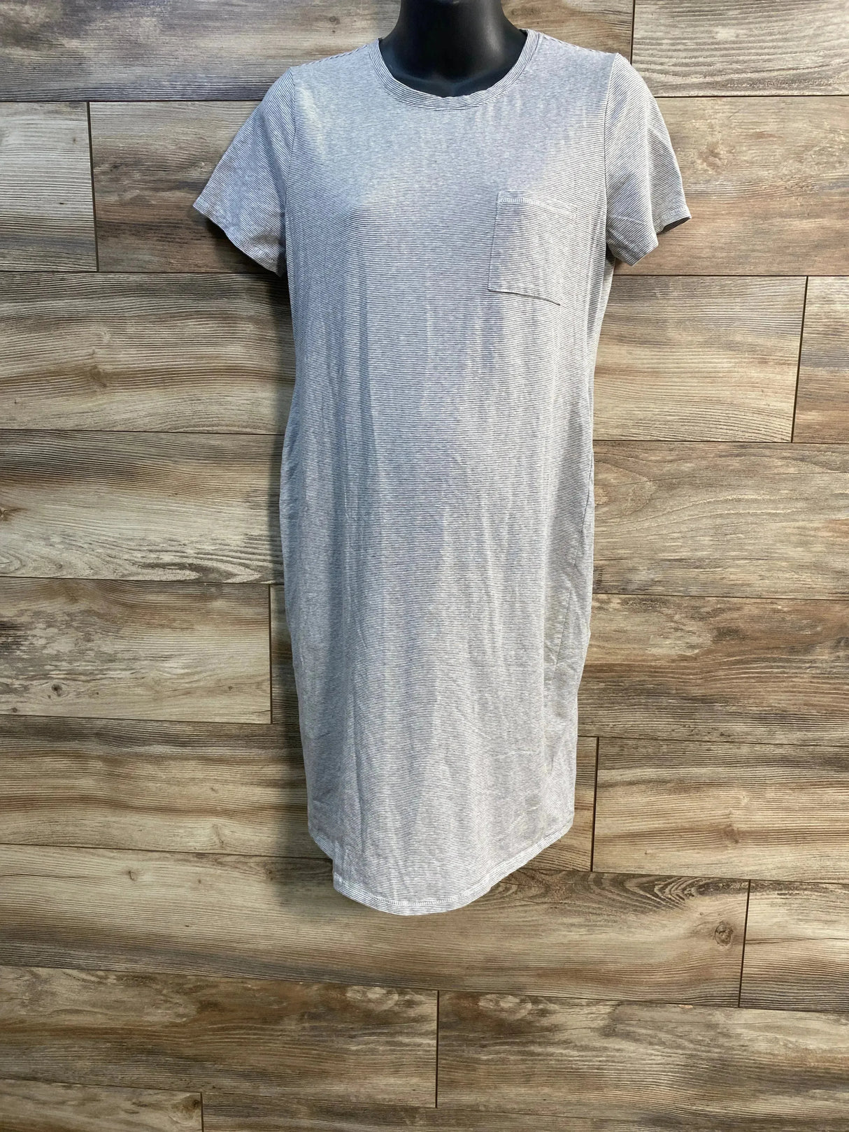 A Pea In The Pod Striped Dress Grey sz Large - Me n Mommy To Be