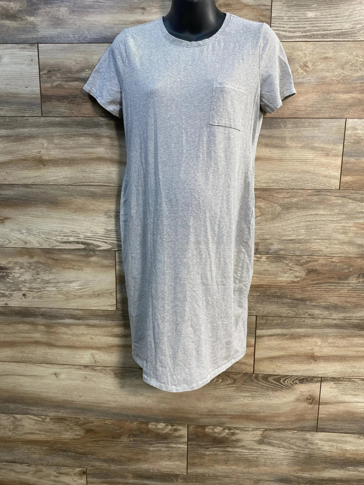 A Pea In The Pod Striped Dress Grey sz Large - Me n Mommy To Be