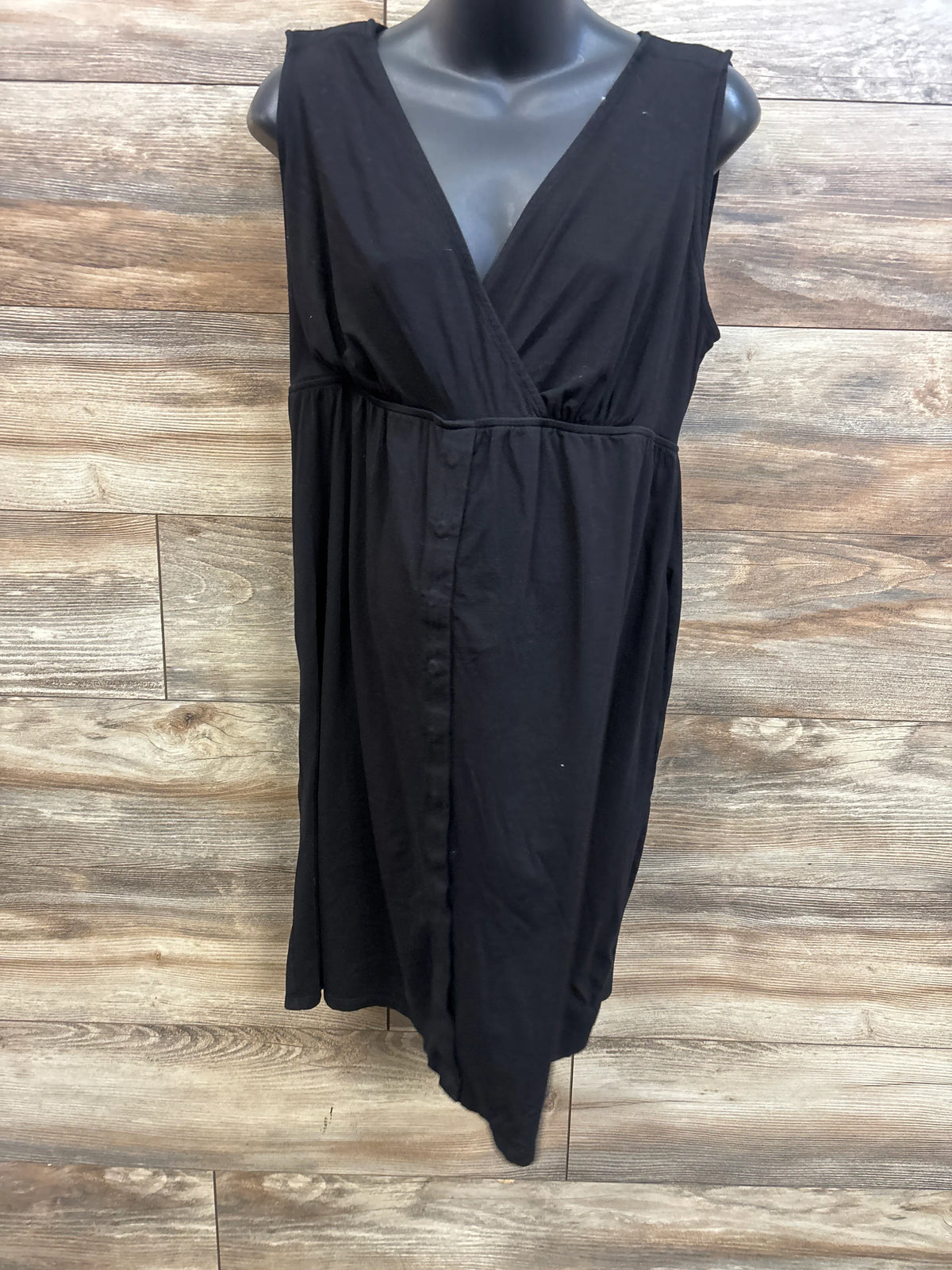 Motherhood Maternity 3 in 1 Labor Delivery and Nursing Gown Black sz Large