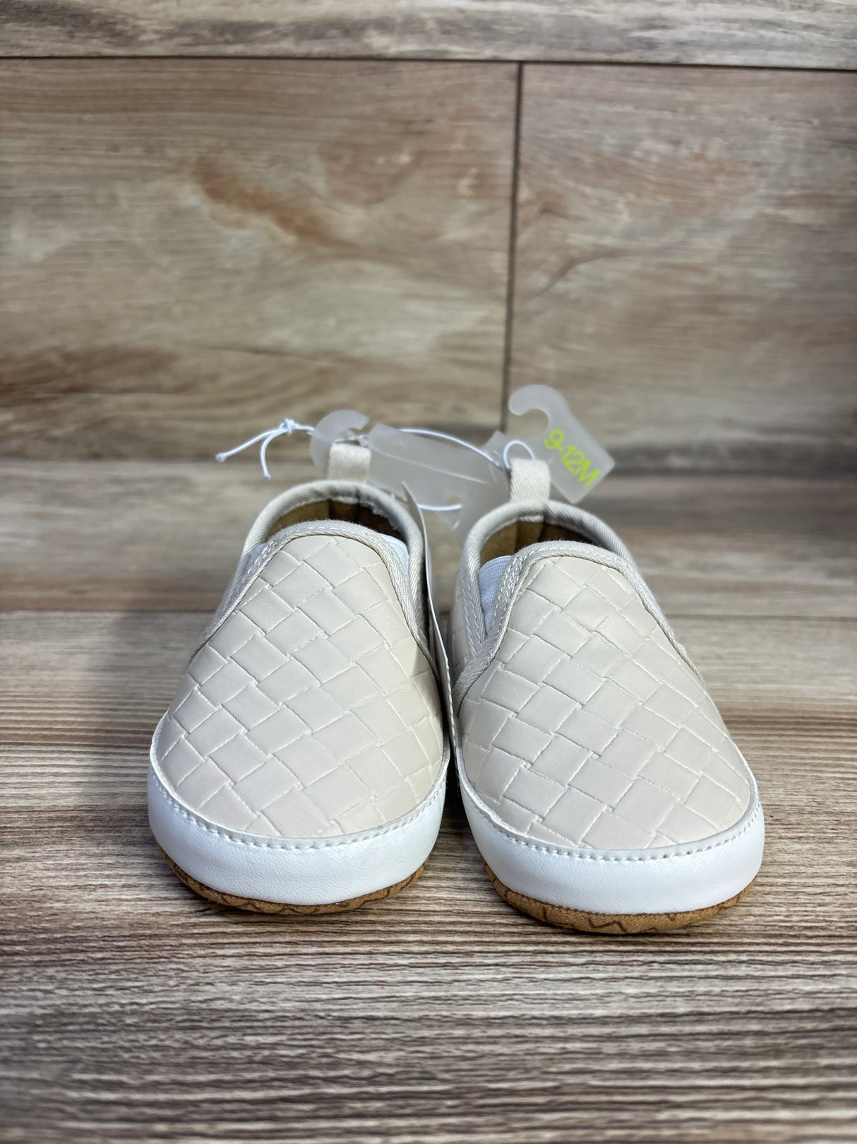 NEW Cat & Jack Woven Slip-On Crib Shoes, Beige sz 4c