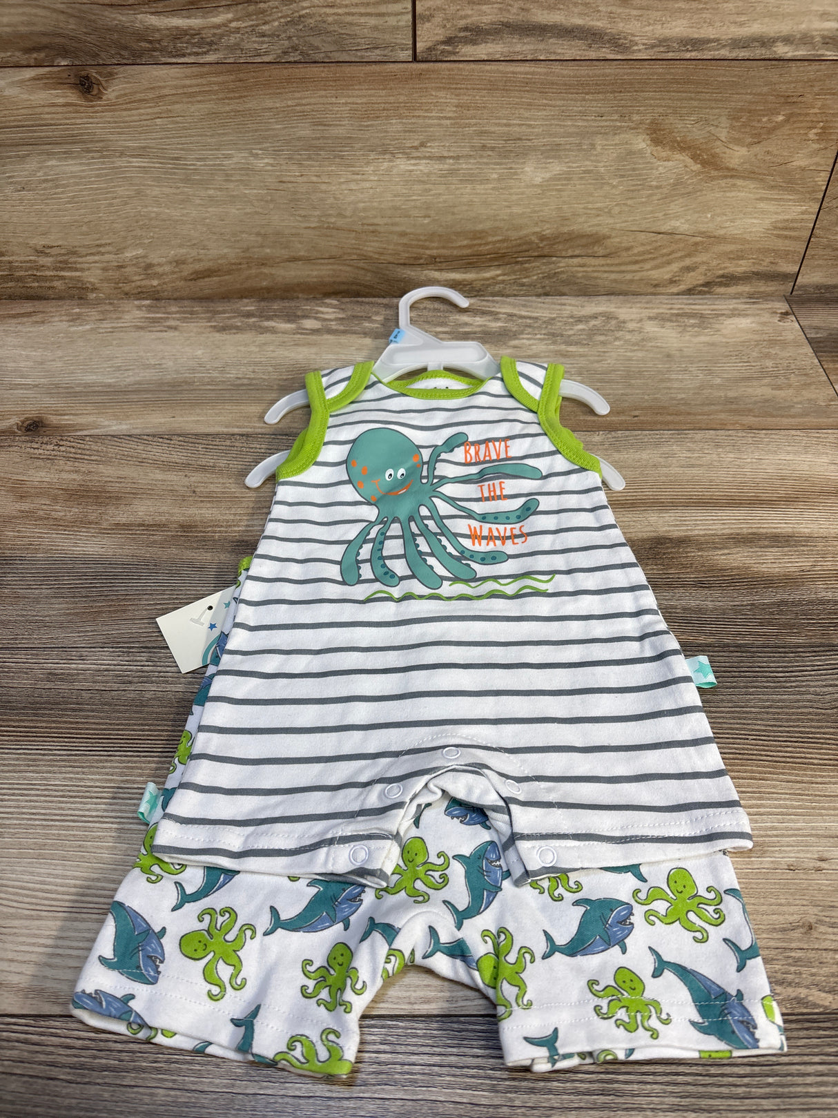 Millie & Myles 2Pk Shortie Rompers Green sz 3-6m