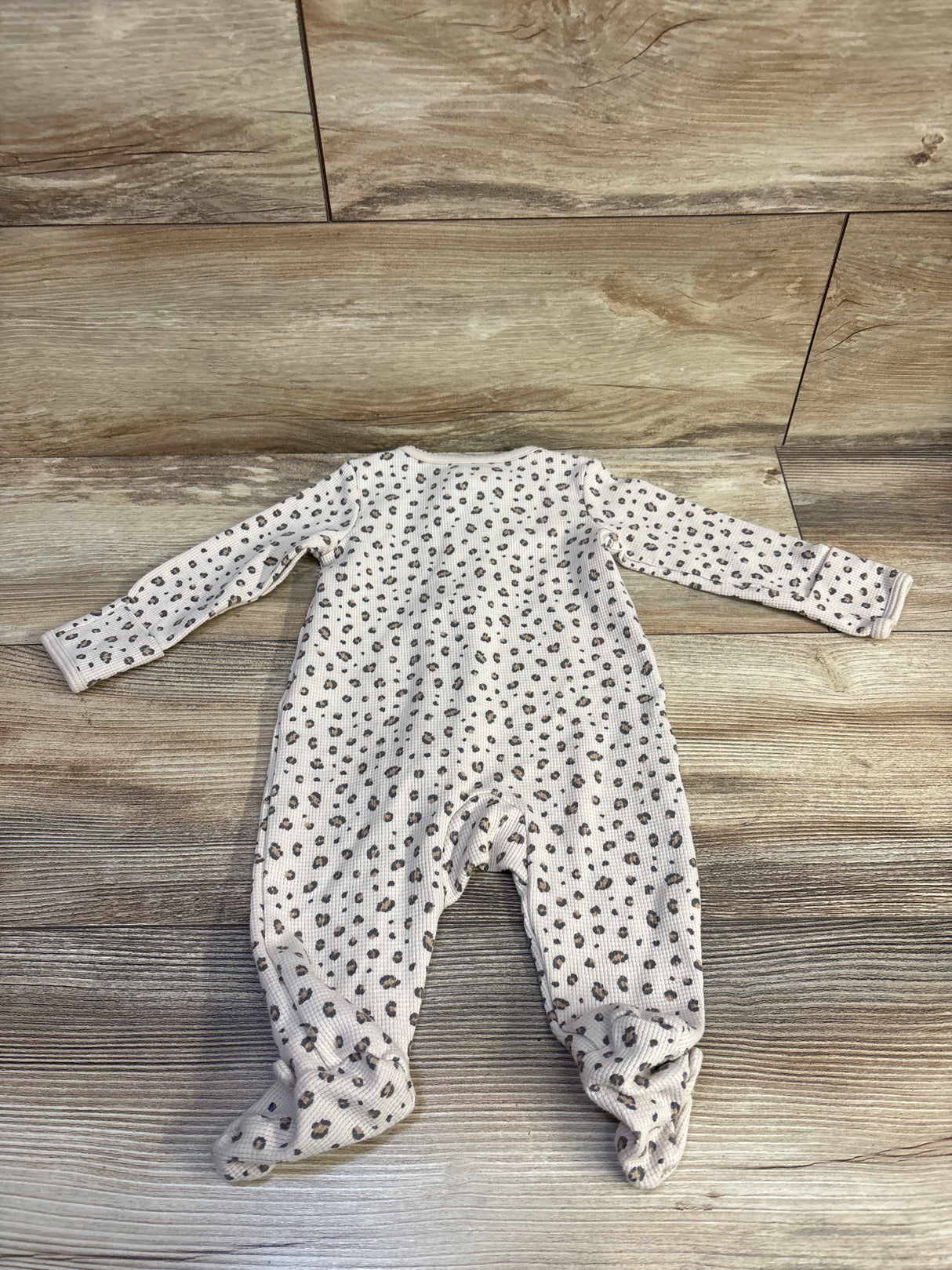 Just One You Waffle Knit Leopard Sleeper Beige sz 3m