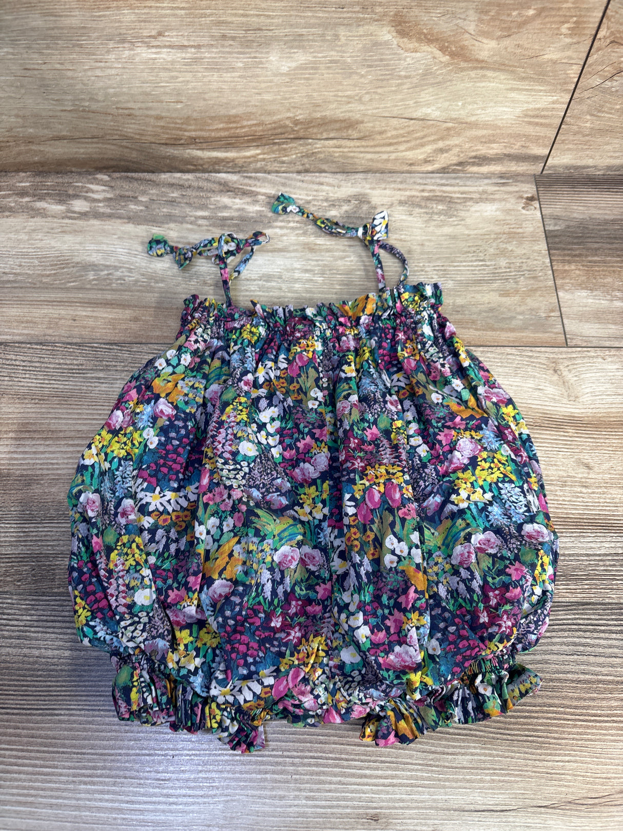 Little Goodall Floral Bubble Romper Navy sz 9m