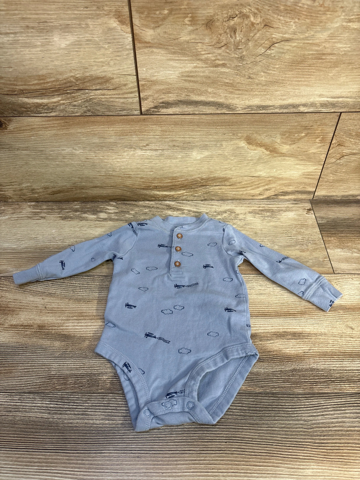 Just One You Henley Bodysuit Blue sz 6m