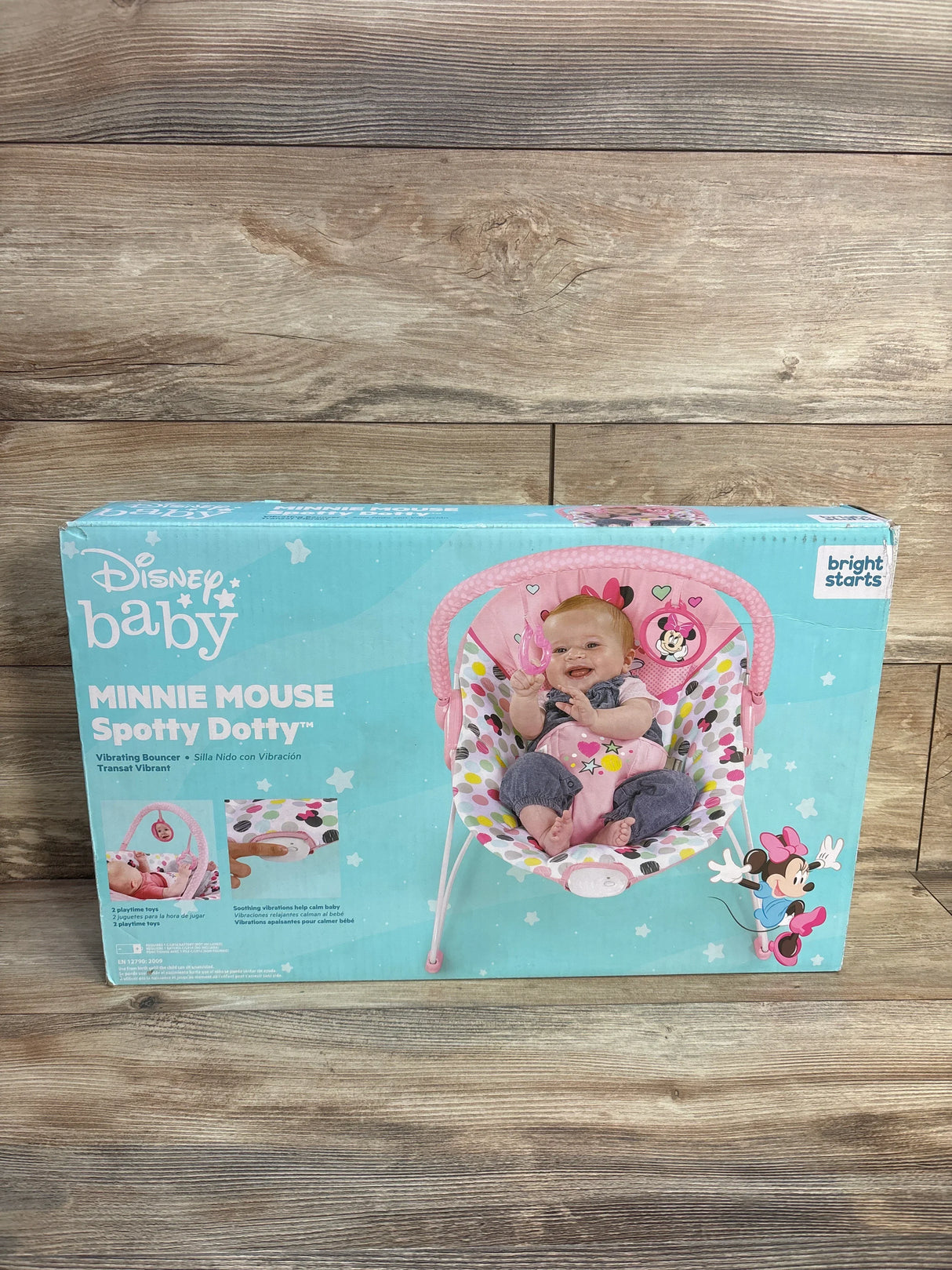 NEW Bright Starts Minnie Mouse Spotty Dotty Vibrating Bouncer