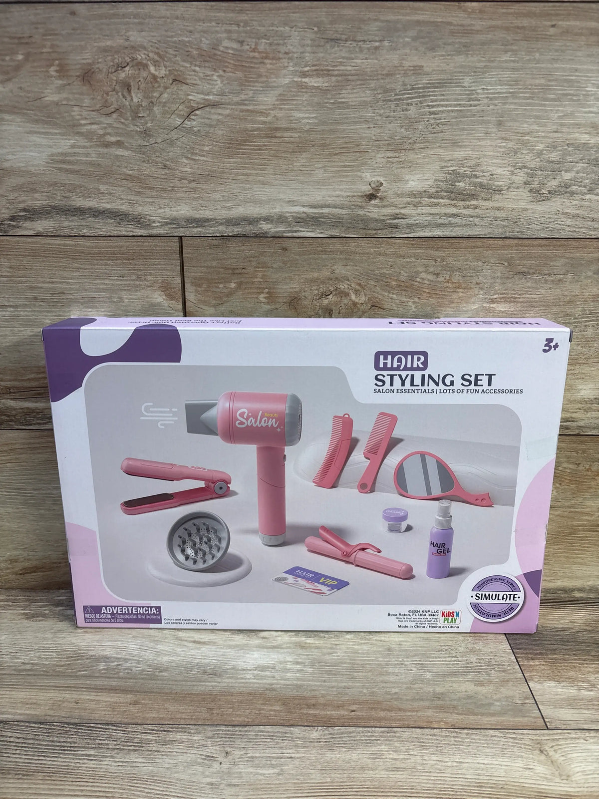 NEW Kids 'N Play 11pc Salon Essentials Hair Styling Set, Pink