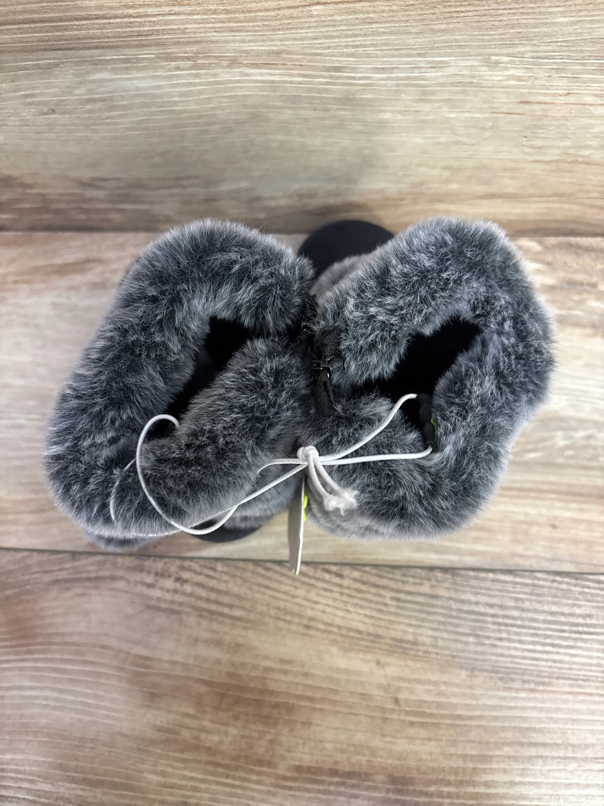 NEW First Steps by Stepping Stone Faux Fur Pom Pom Boots Black sz 5c