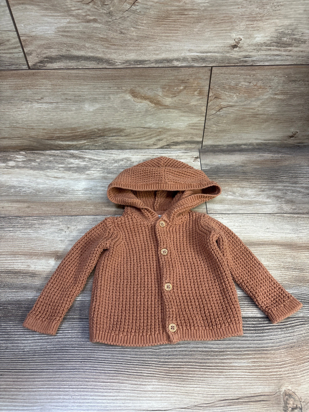 Carter's Knit Button-Up Hooded Cardigan Orange sz 3m