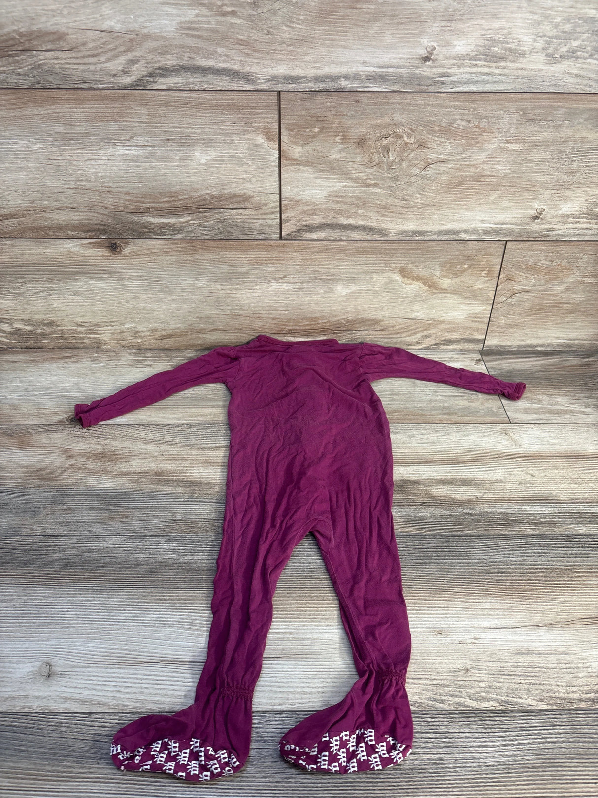 Magnetic Me Modal Ruffle Footie Magenta sz 9-12m
