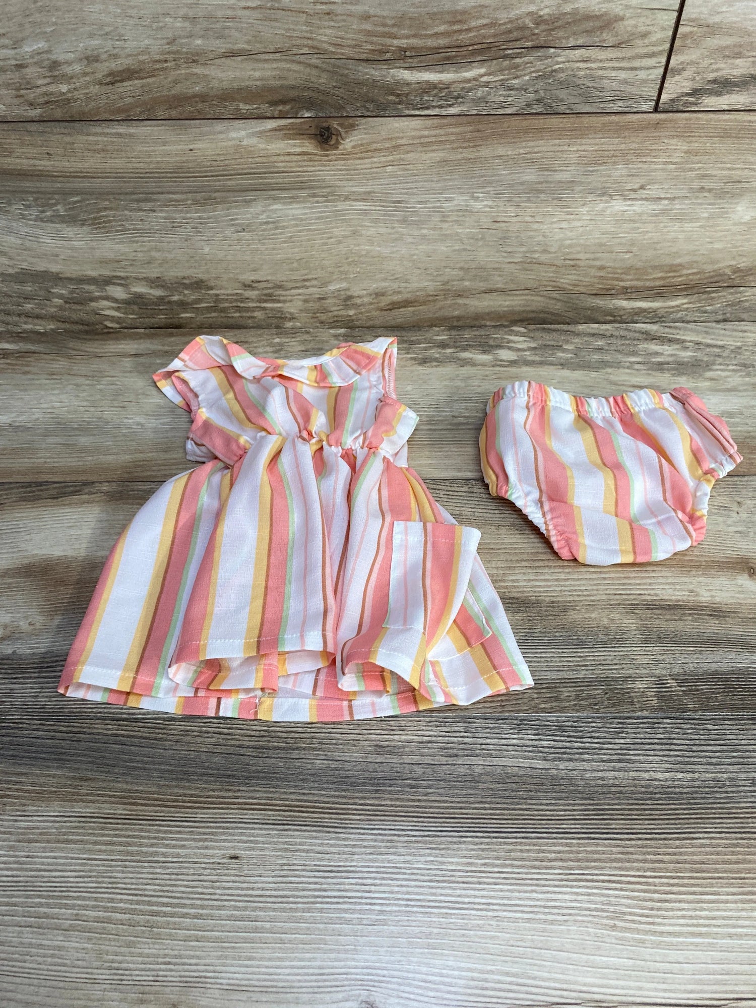 Little Lass 2pc Striped Dress & Bloomers Pink sz 0-3m - Me n Mommy To Be