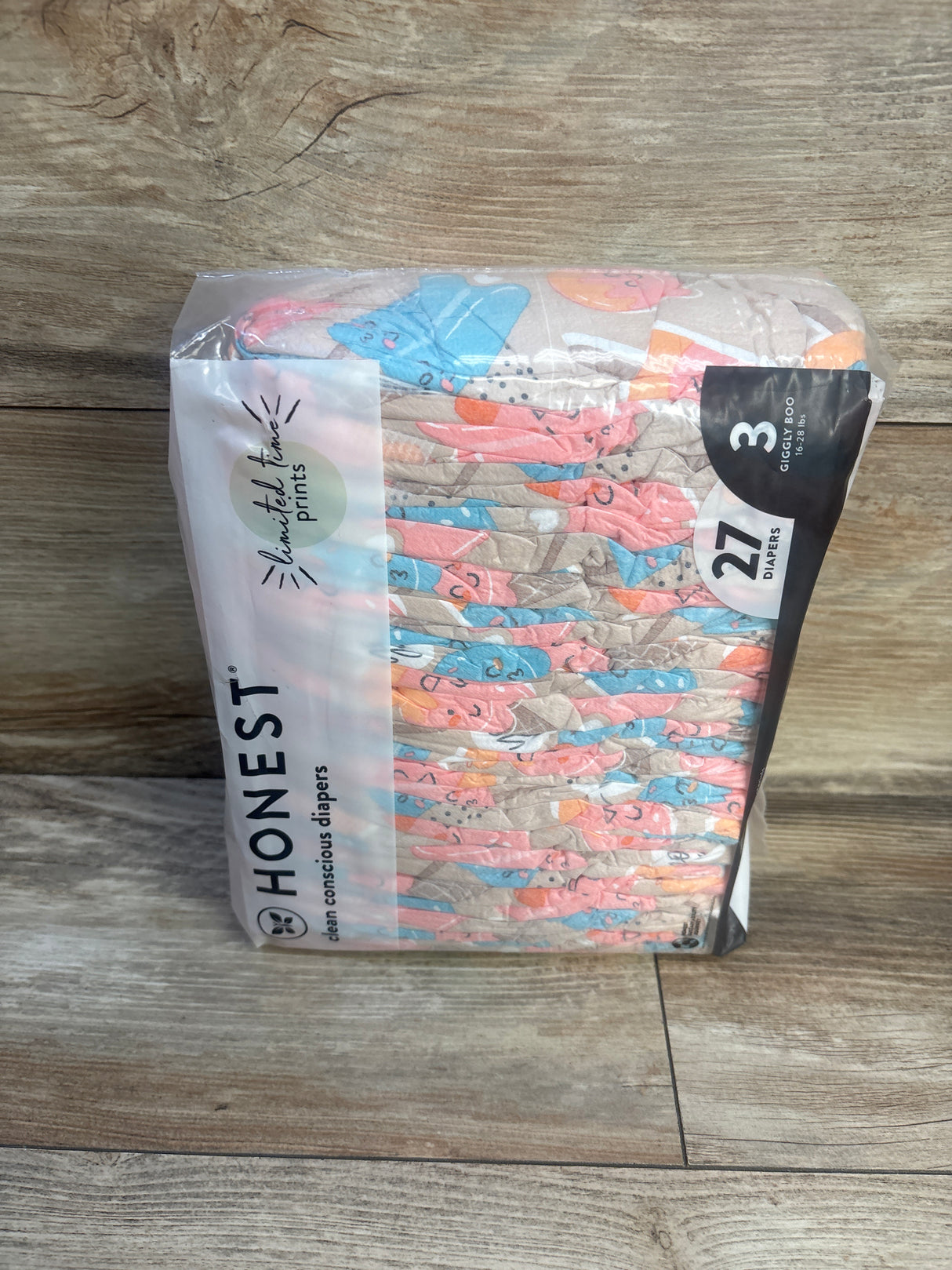 NEW Honest Clean Conscious Diapers Giggly Boo Print Size 3