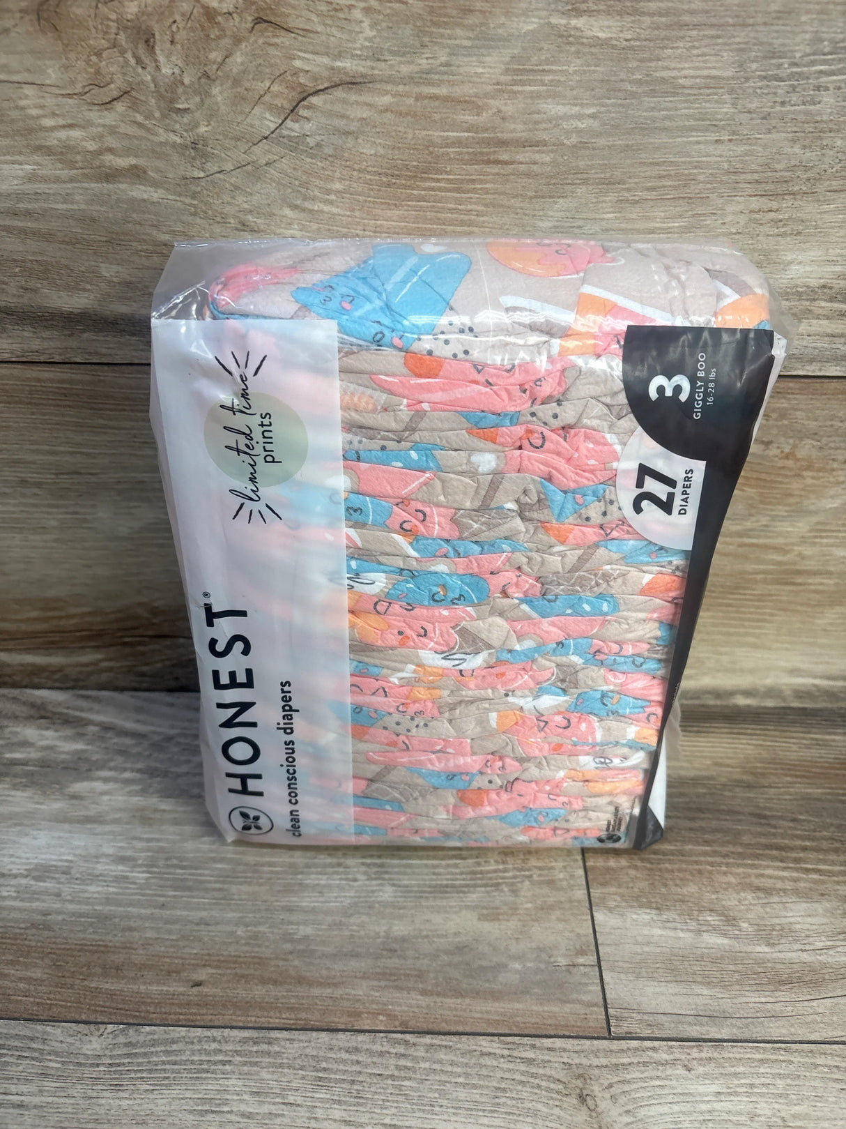 NEW Honest Clean Conscious Diapers Giggly Boo Print Size 3