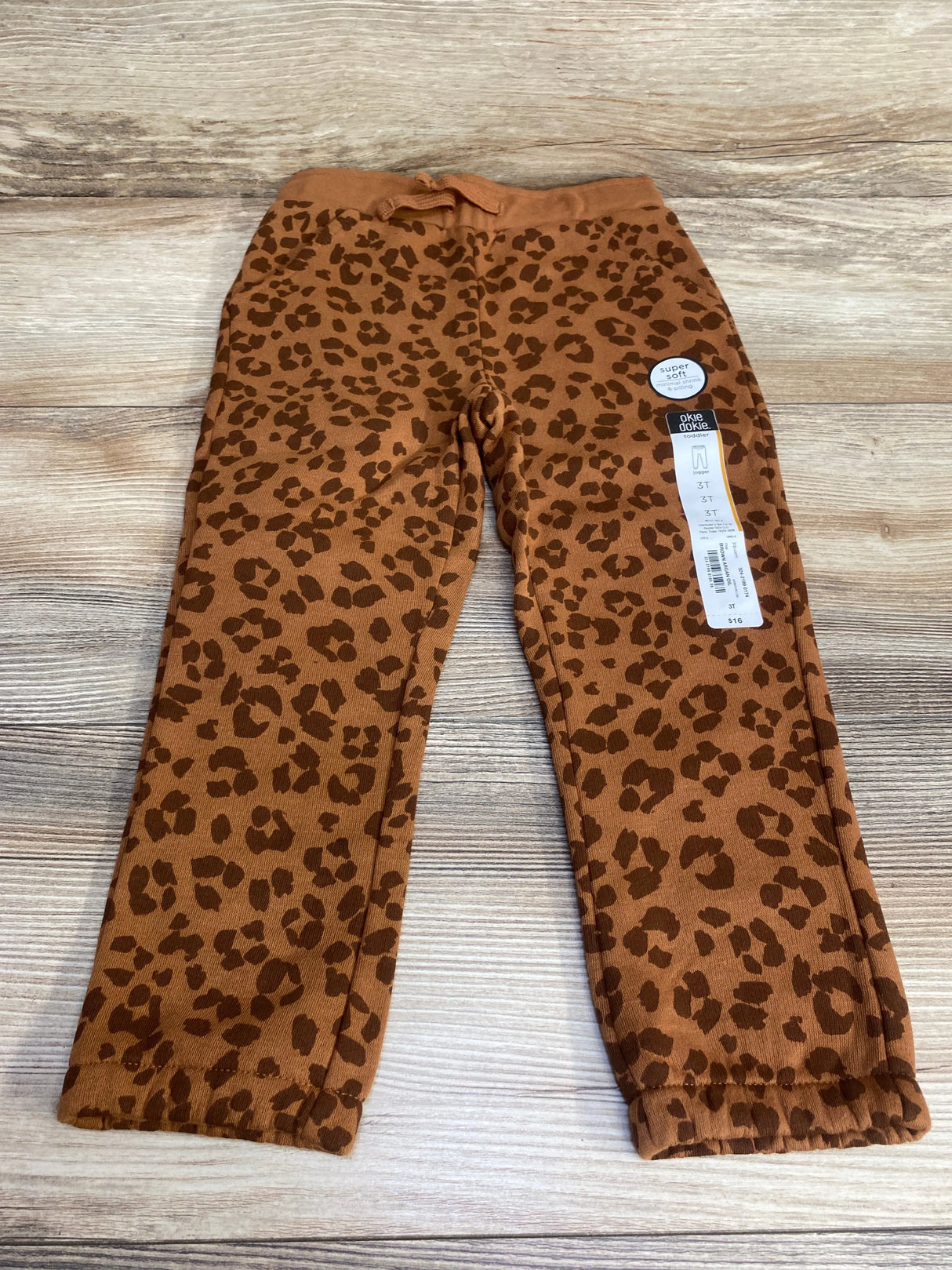 NEW Okie Dokie Brown Leopard Print Jogger Pant sz 3T - Me n Mommy To Be