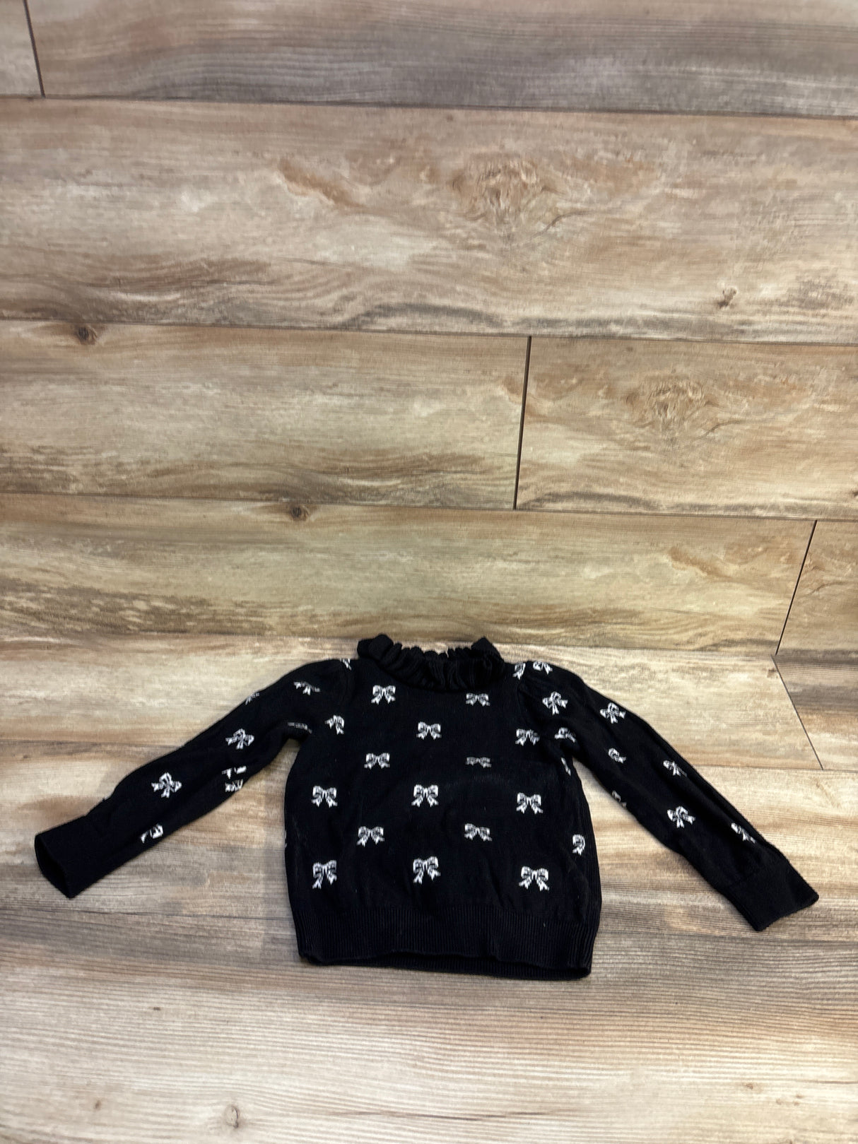 Janie & Jack Bow Puff Sleeve Sweater Black sz 4T