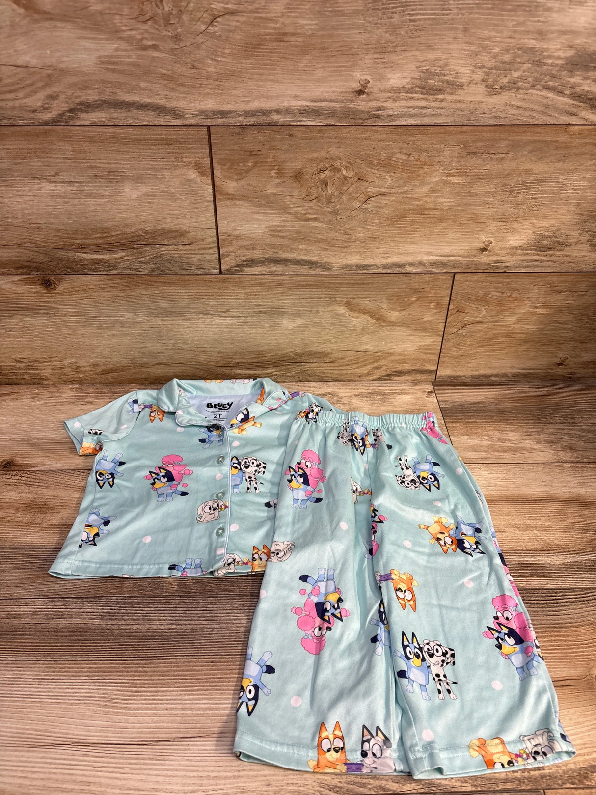 Bluey 2pc Coat Style Pajama Set Blue sz 2T
